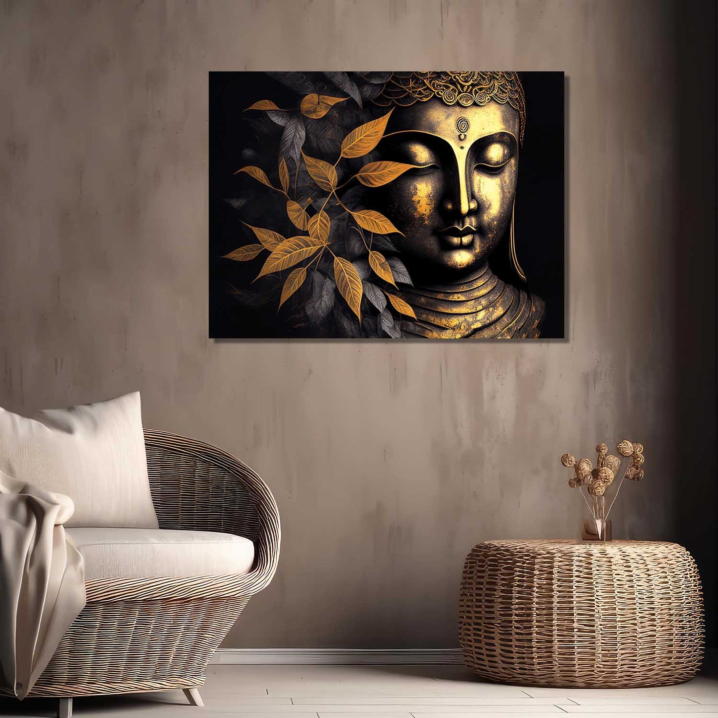 Buddha Art Canvas for Home and Office Wall Decor