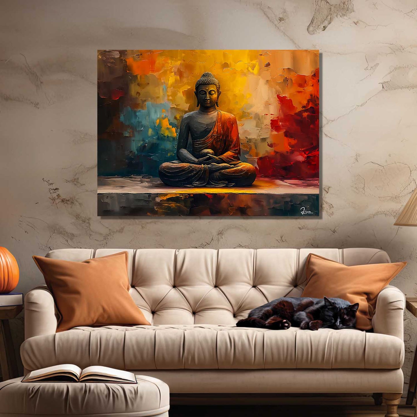 Buddha Art Canvas for Home and Office Wall Decor