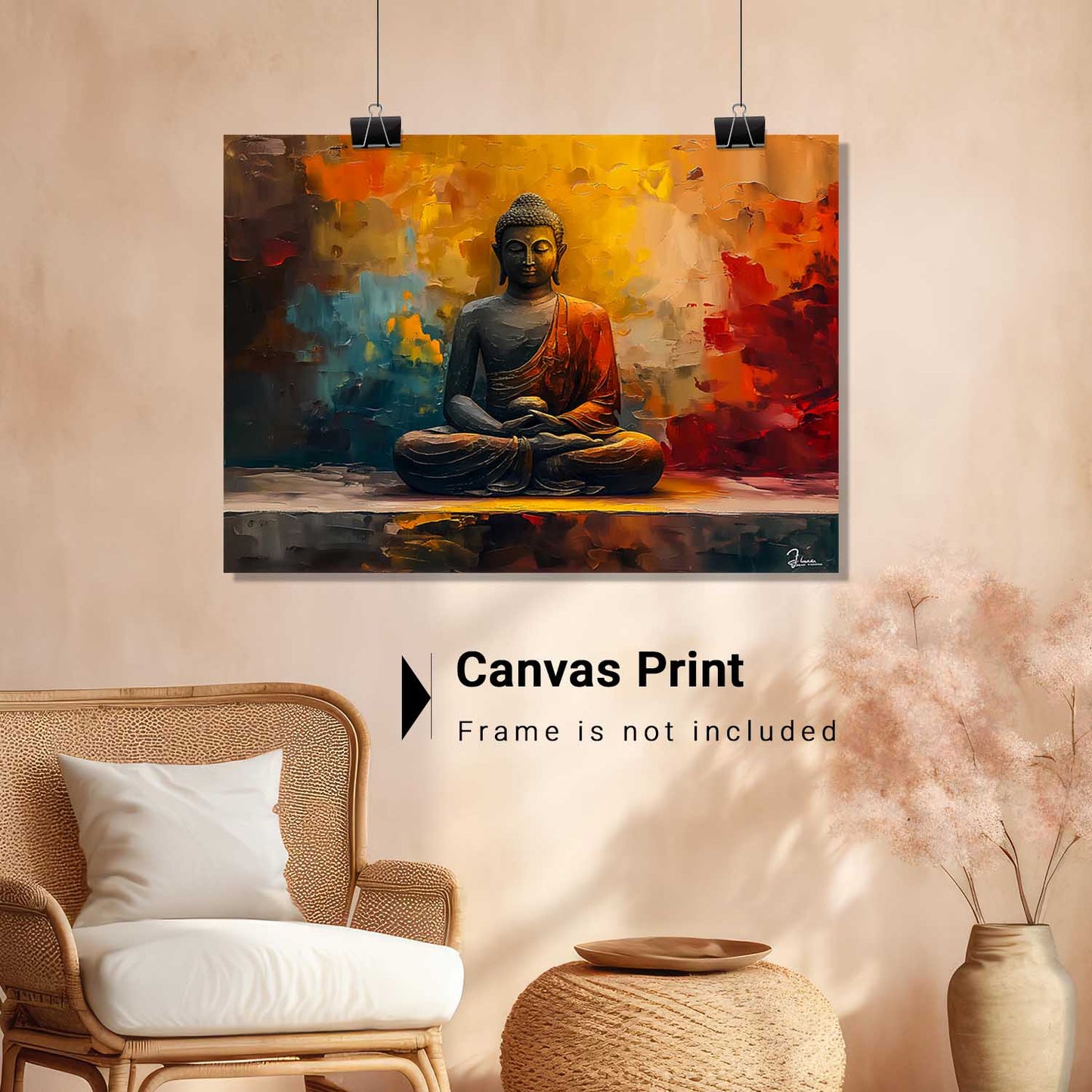 Buddha Art Canvas for Home and Office Wall Decor