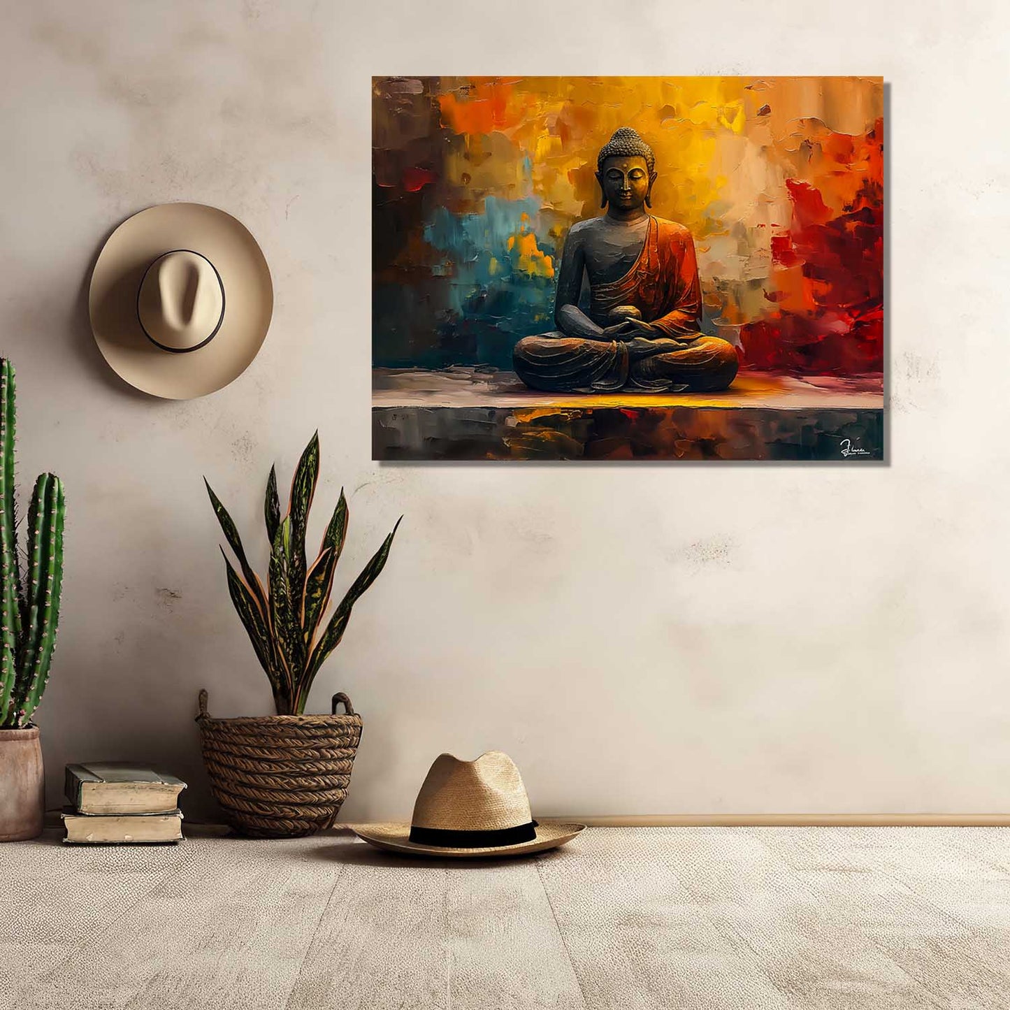 Buddha Art Canvas for Home and Office Wall Decor