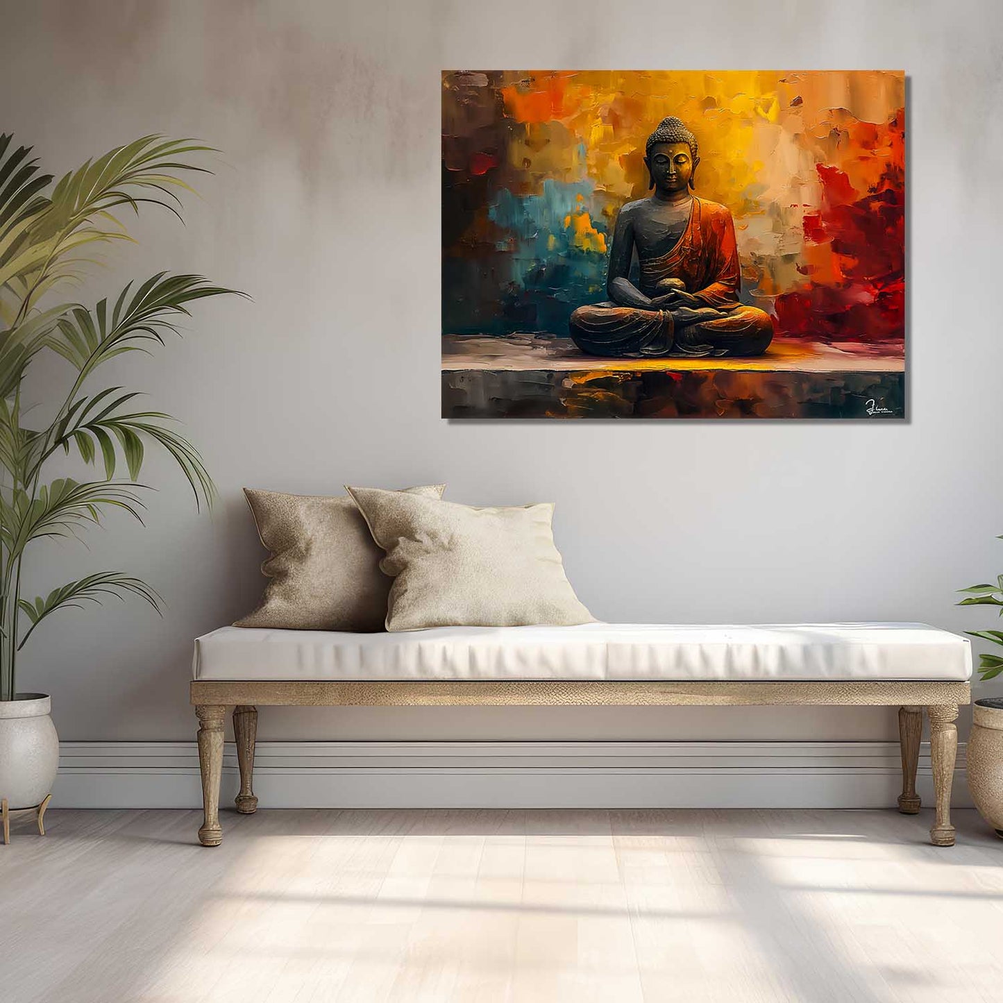 Buddha Art Canvas for Home and Office Wall Decor
