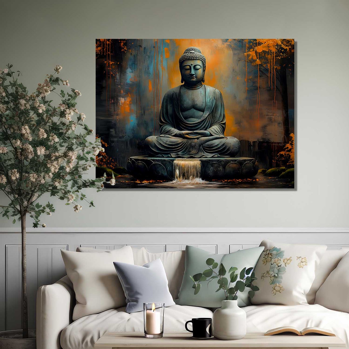 Buddha Art Canvas for Home and Office Wall Decor