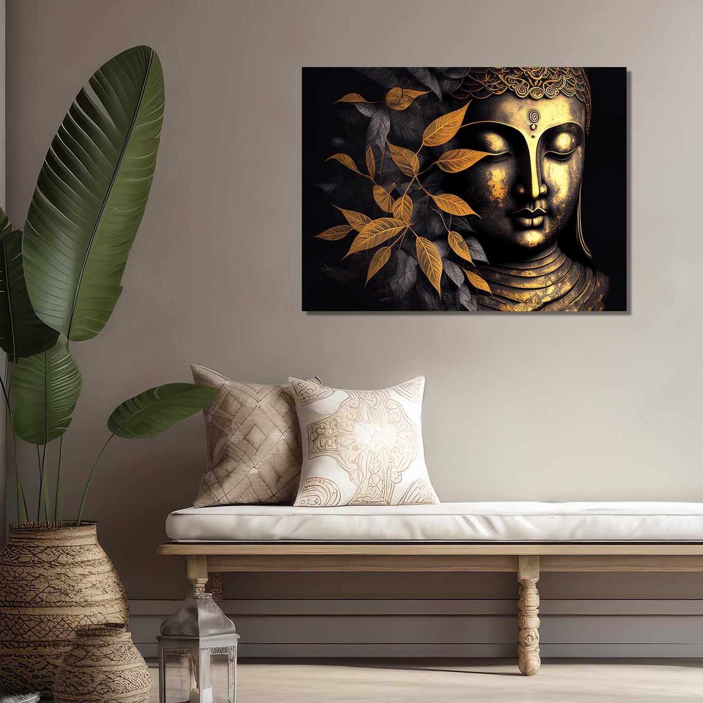 Buddha Art Canvas for Home and Office Wall Decor
