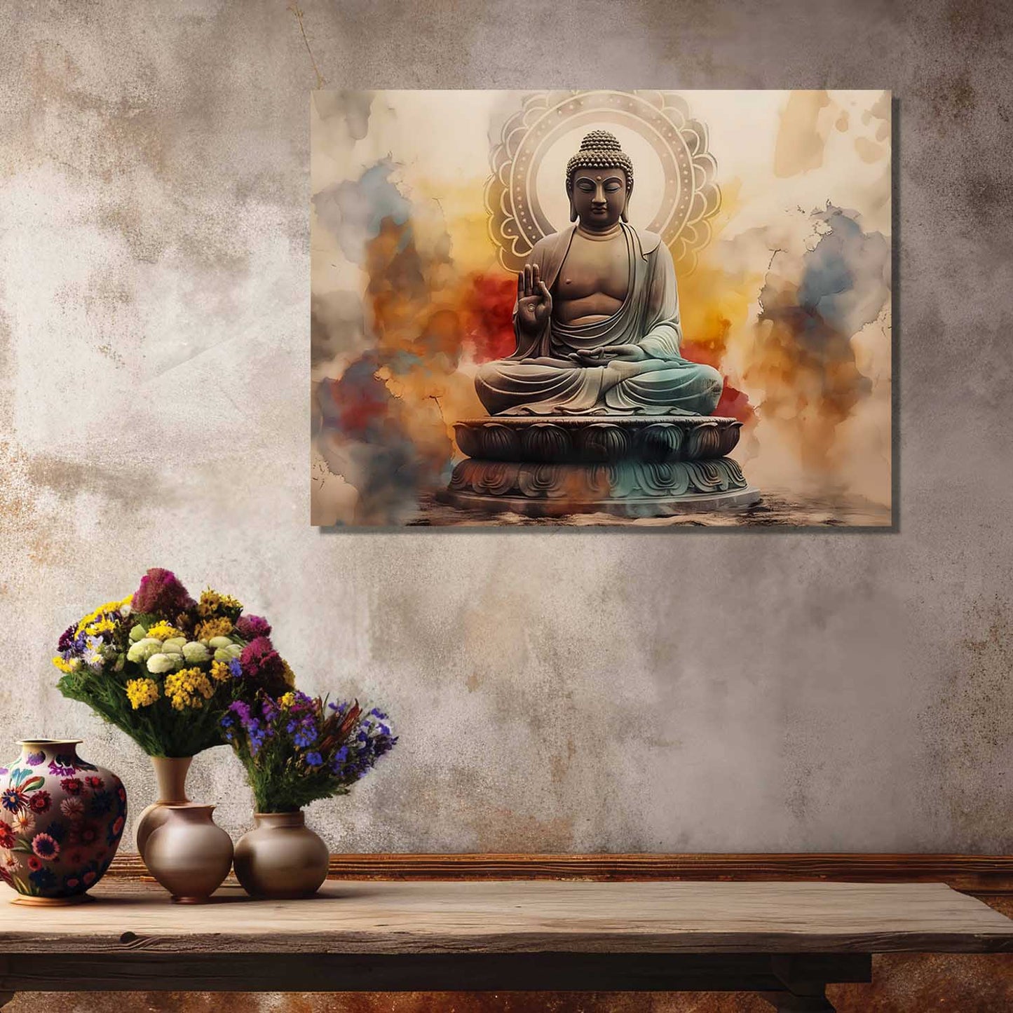 Buddha Art Canvas for Home and Office Wall Decor