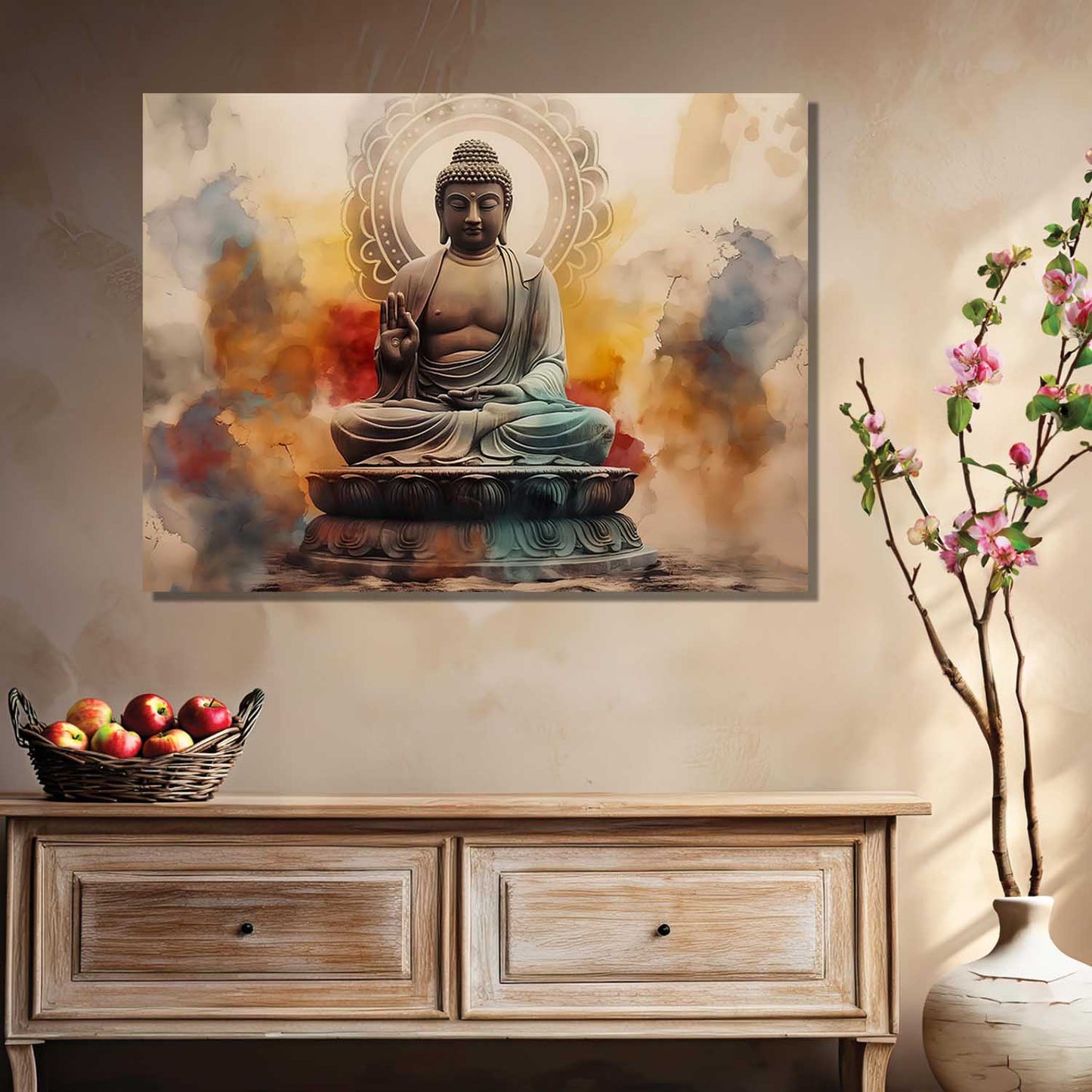 Buddha Art Canvas for Home and Office Wall Decor