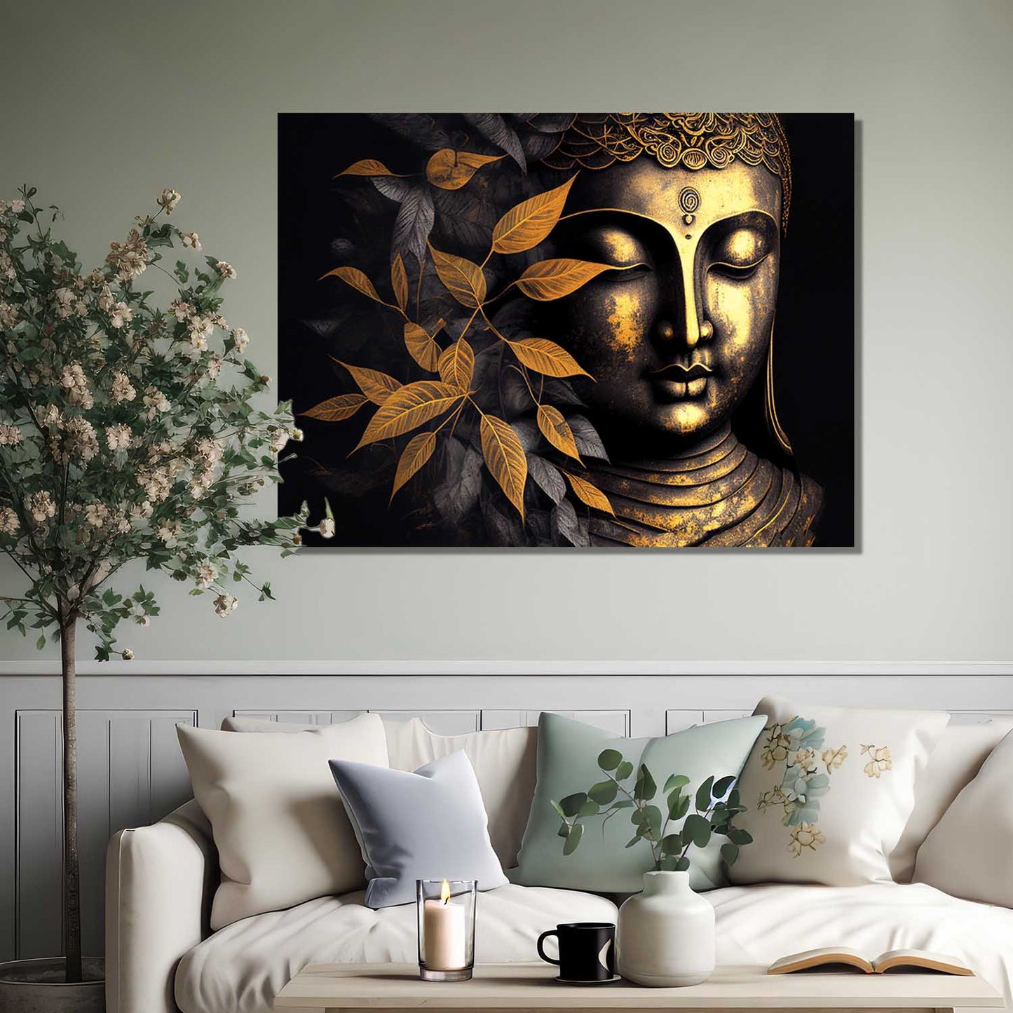 Buddha Art Canvas for Home and Office Wall Decor