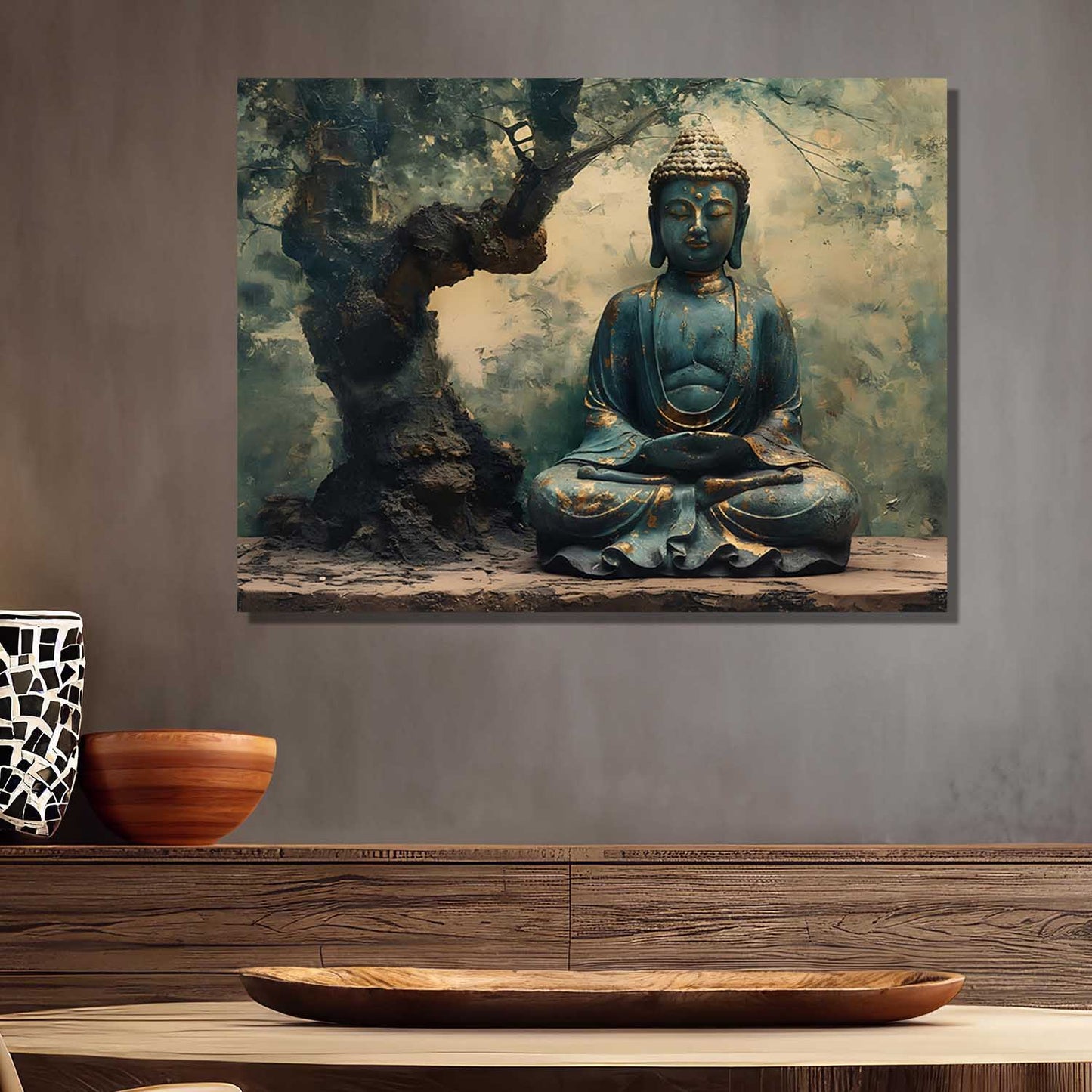 Buddha Art Canvas for Home and Office Wall Decor