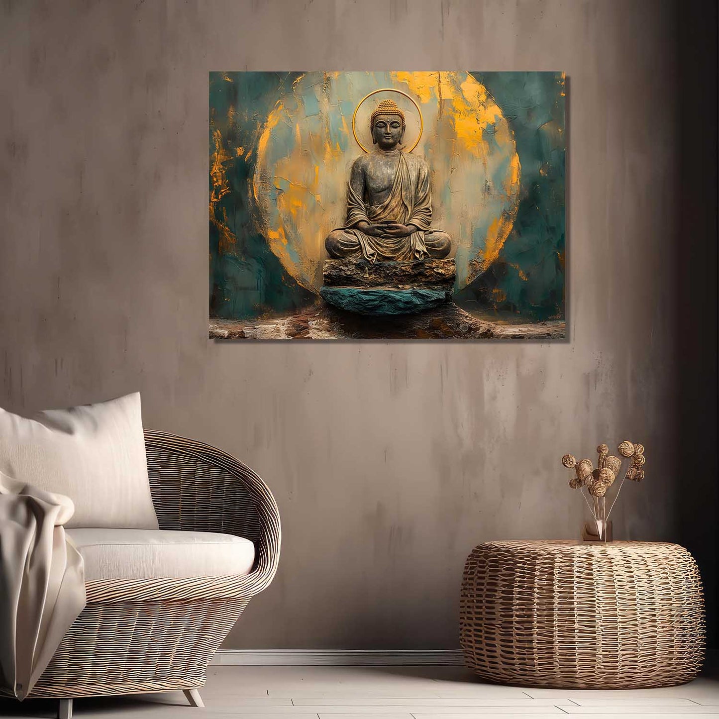 Buddha Art Canvas for Home and Office Wall Decor