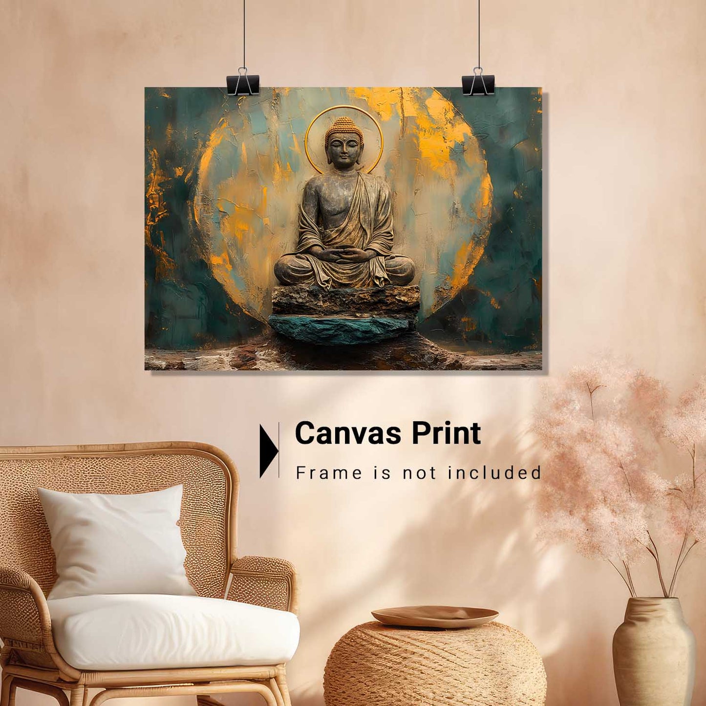 Buddha Art Canvas for Home and Office Wall Decor