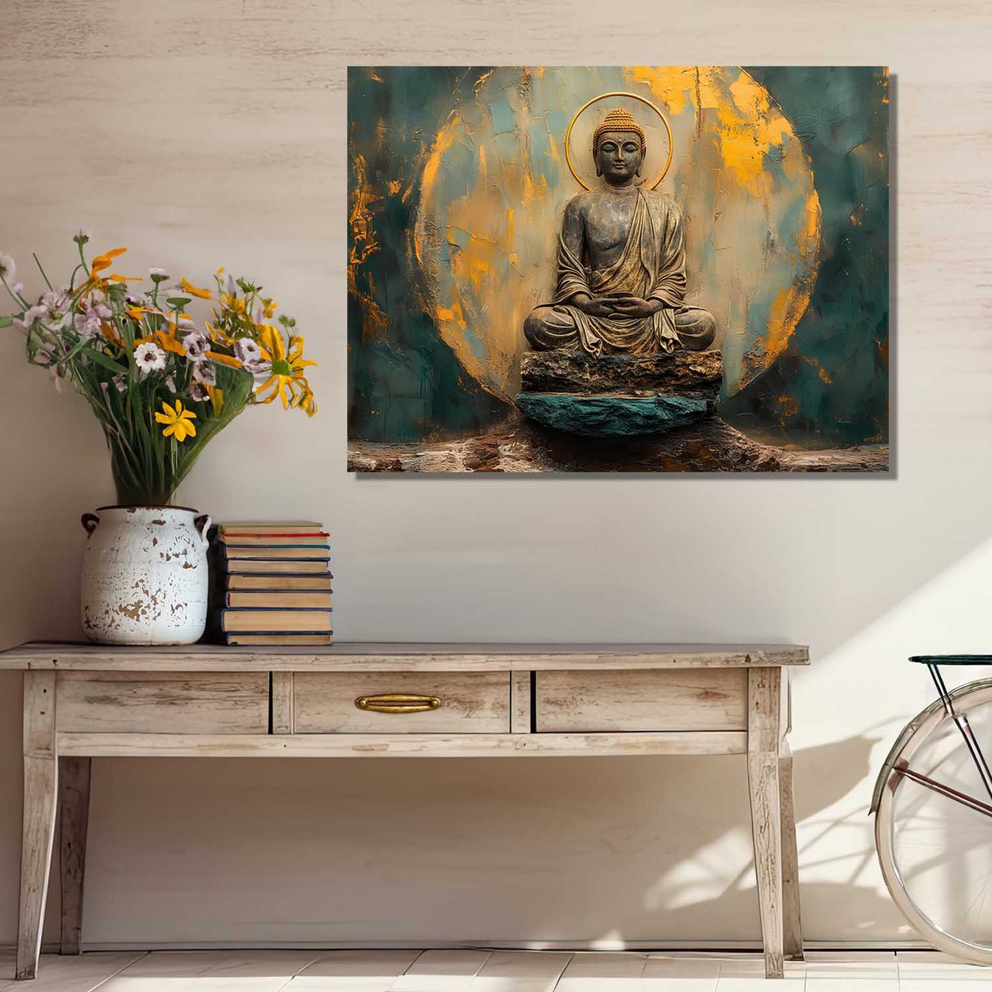 Buddha Art Canvas for Home and Office Wall Decor