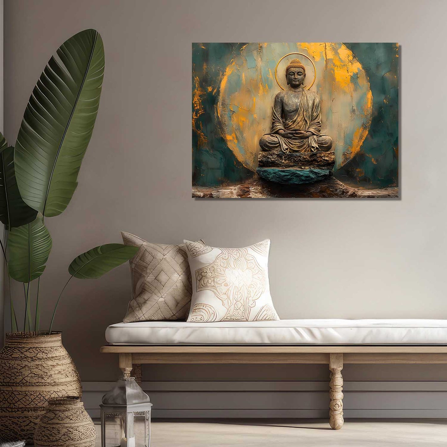 Buddha Art Canvas for Home and Office Wall Decor
