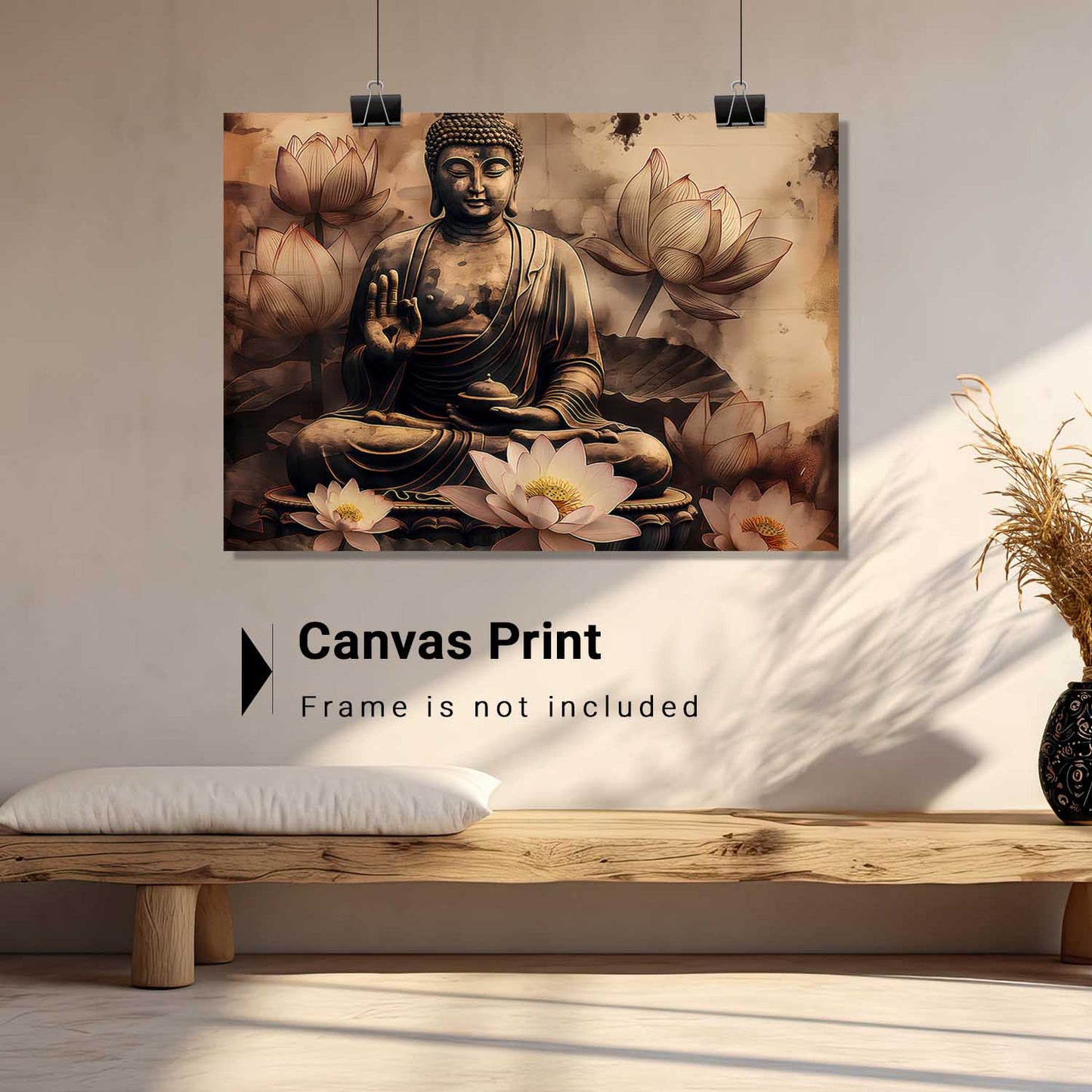 Buddha Art Canvas for Home and Office Wall Decor