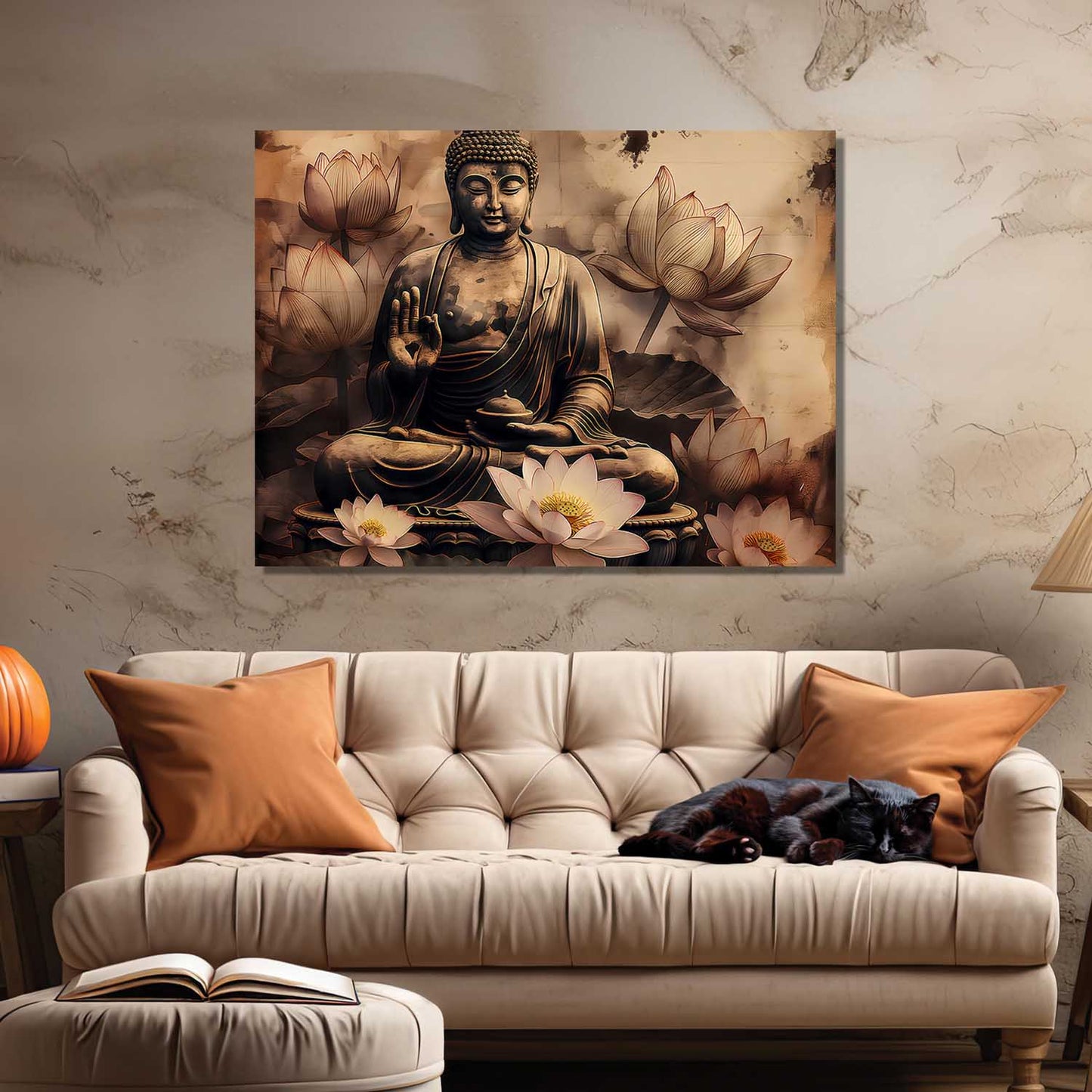 Buddha Art Canvas for Home and Office Wall Decor