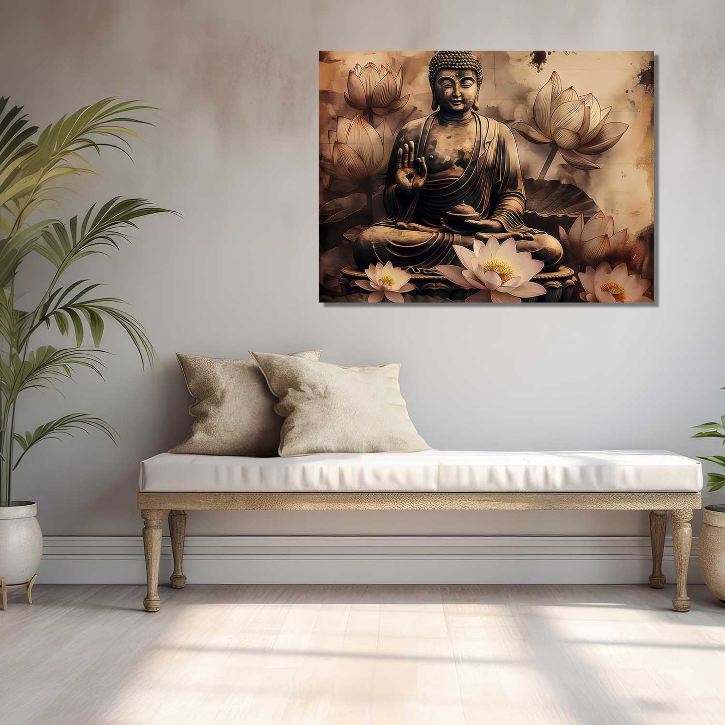 Buddha Art Canvas for Home and Office Wall Decor