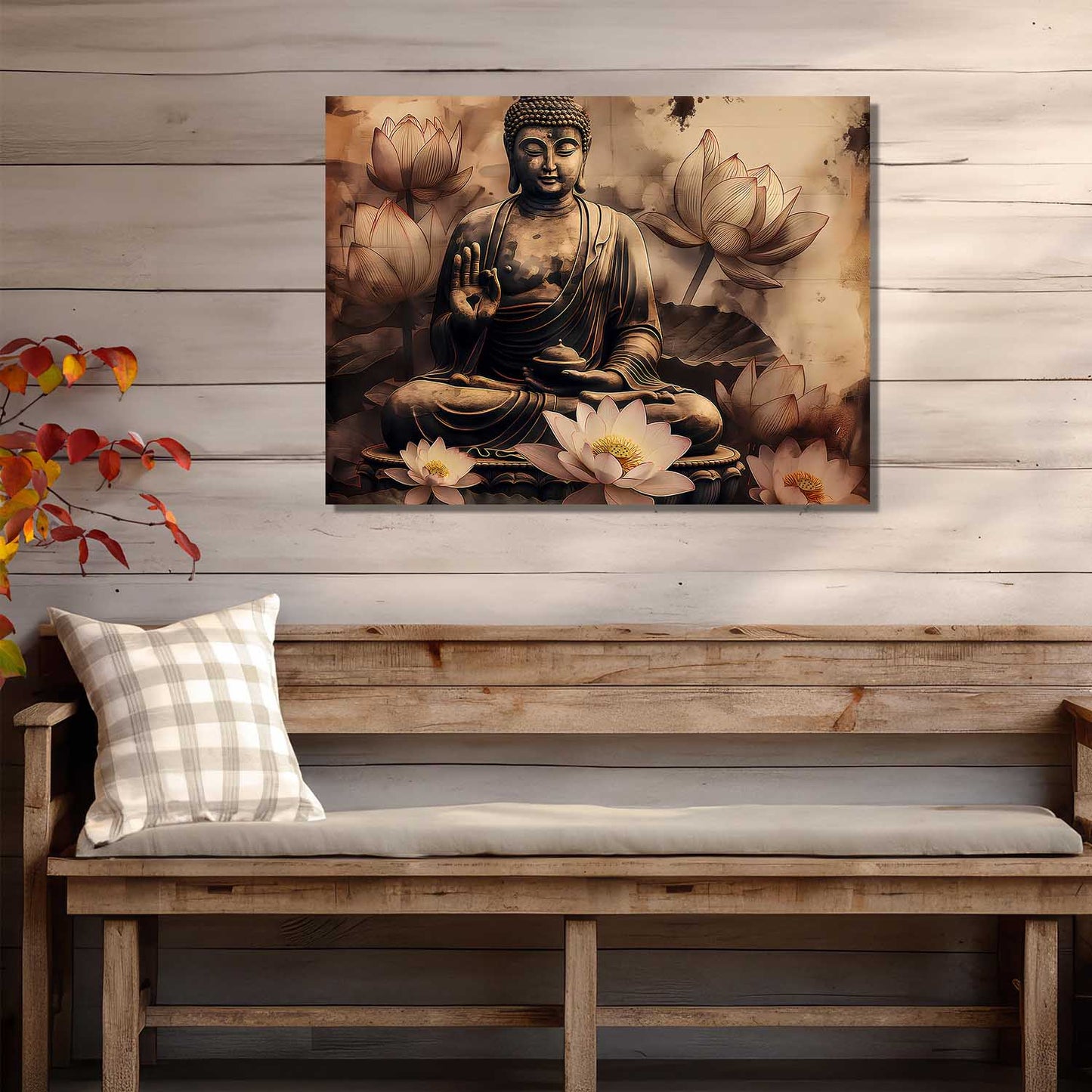 Buddha Art Canvas for Home and Office Wall Decor