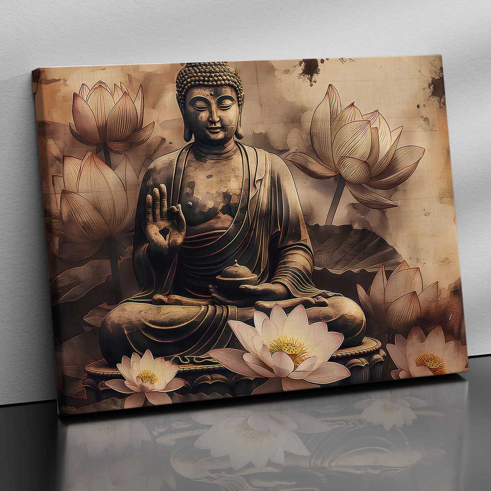 Buddha Art Canvas for Home and Office Wall Decor