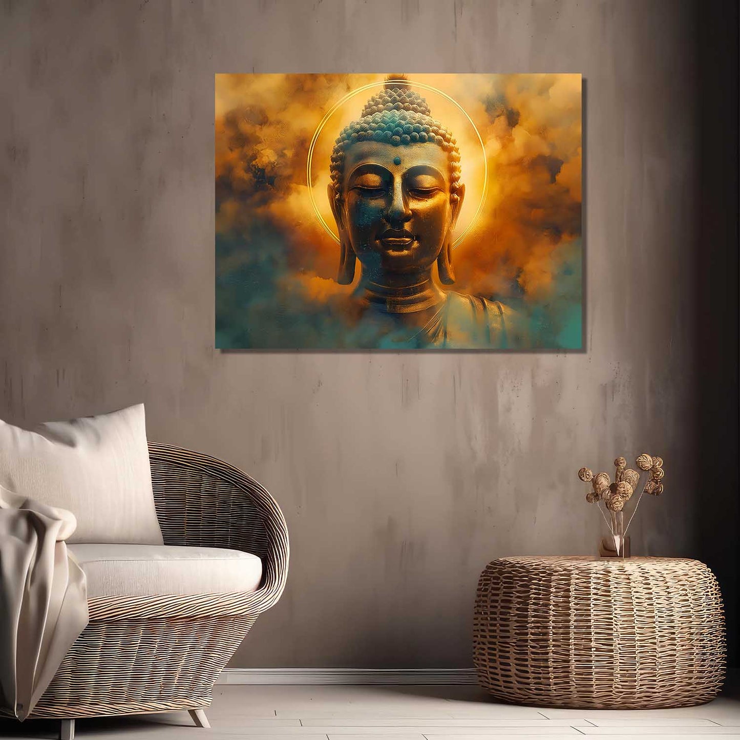 Buddha Art Canvas for Home and Office Wall Decor