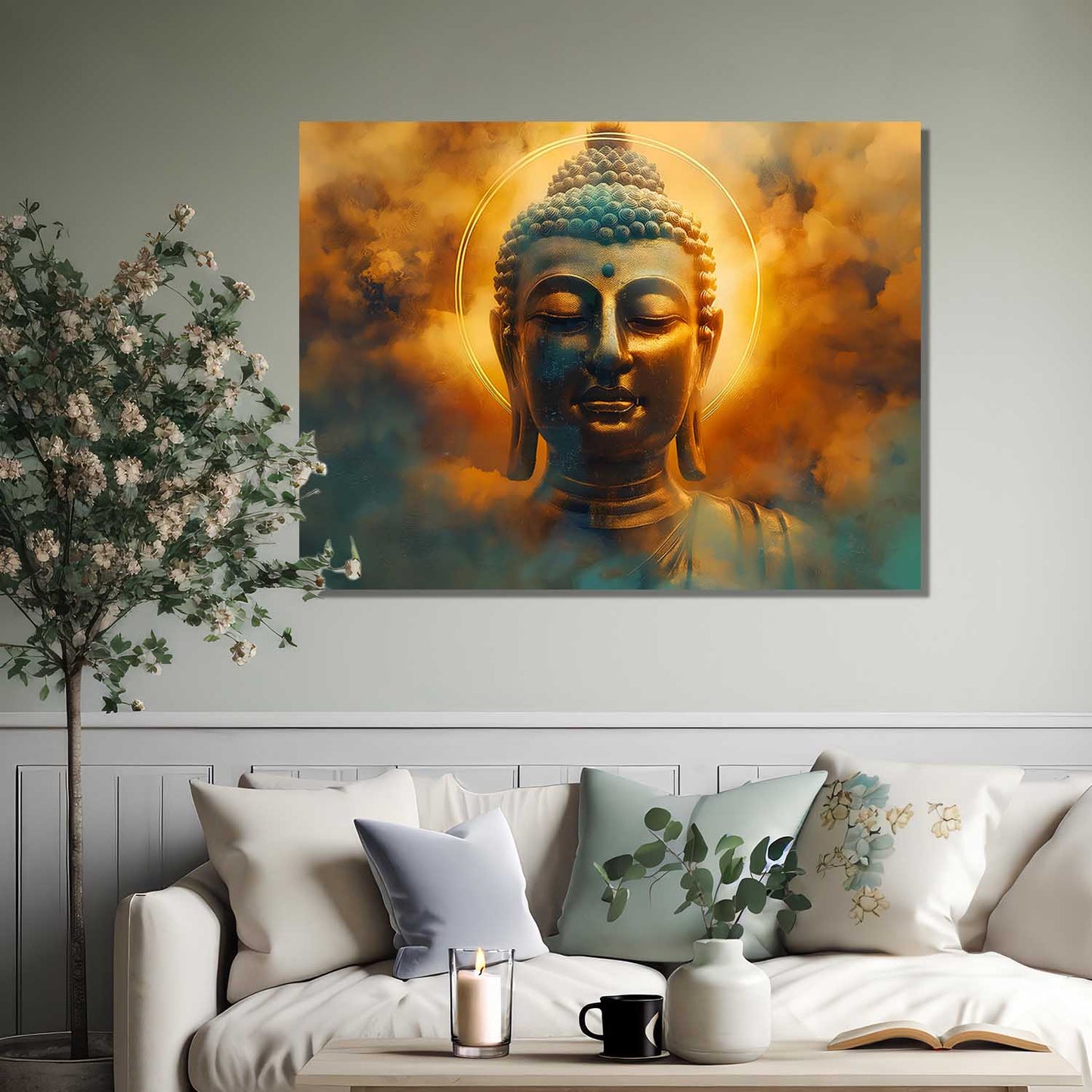 Buddha Art Canvas for Home and Office Wall Decor