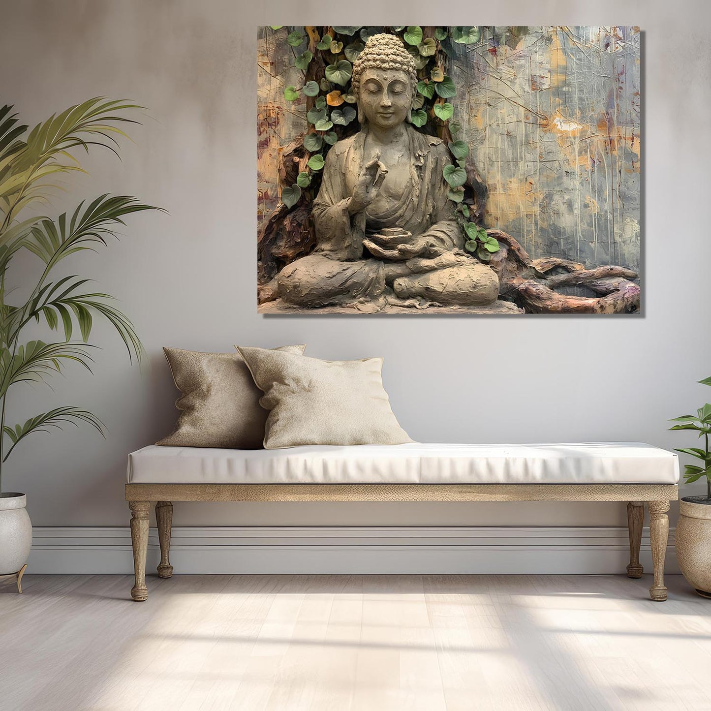 Buddha Art Canvas for Home and Office Wall Decor