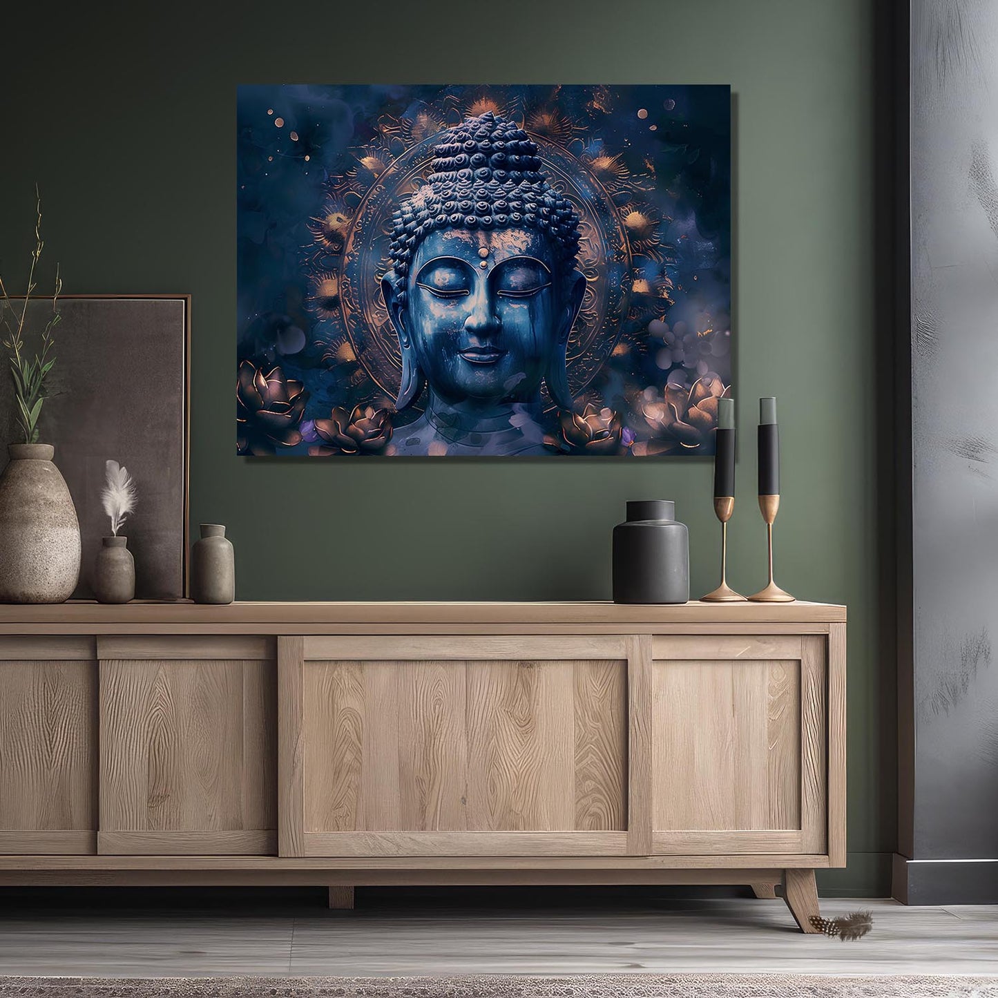 Buddha Art Canvas for Home and Office Wall Decor