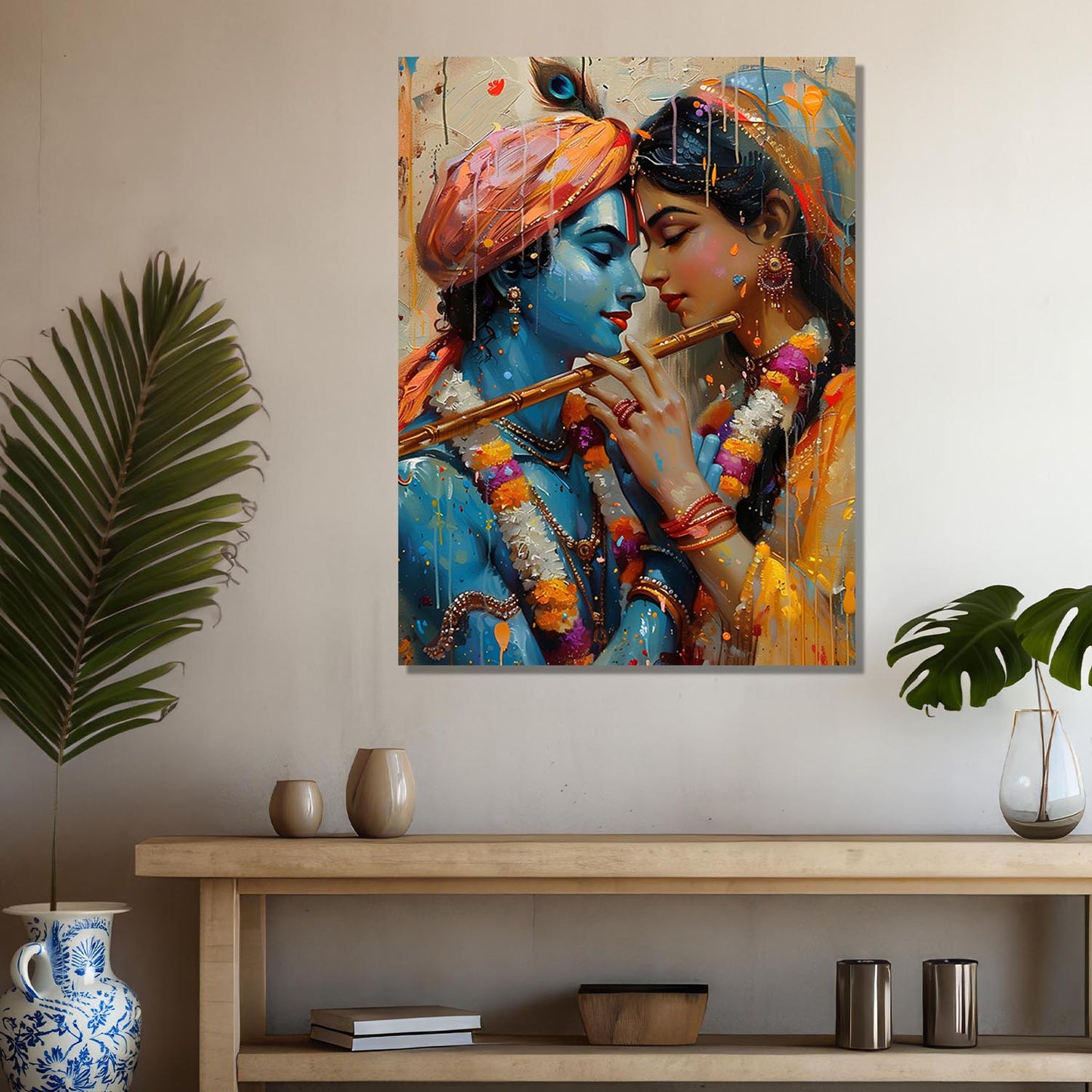 Radha Krishna Canvas Art for Home and Office Wall Decor