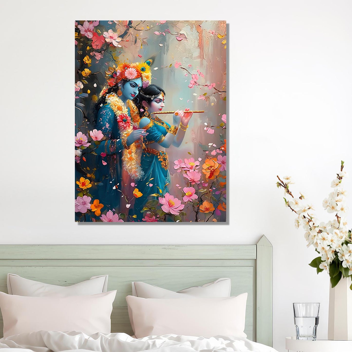 Radha Krishna Canvas Art for Home and Office Wall Decor