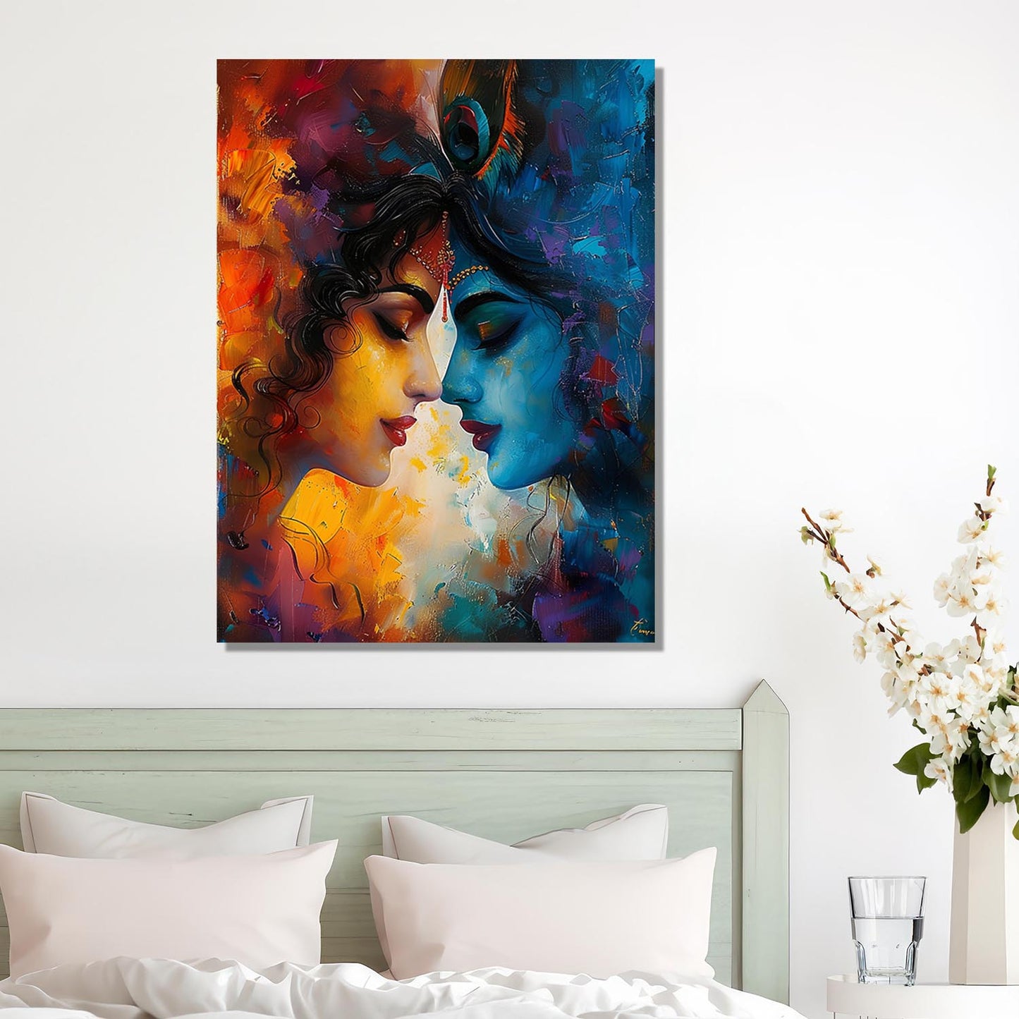 Radha Krishna Canvas Art for Home and Office Wall Decor