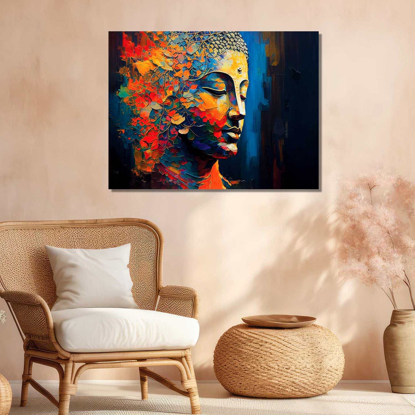 Buddha Art Canvas for Home and Office Wall Decor