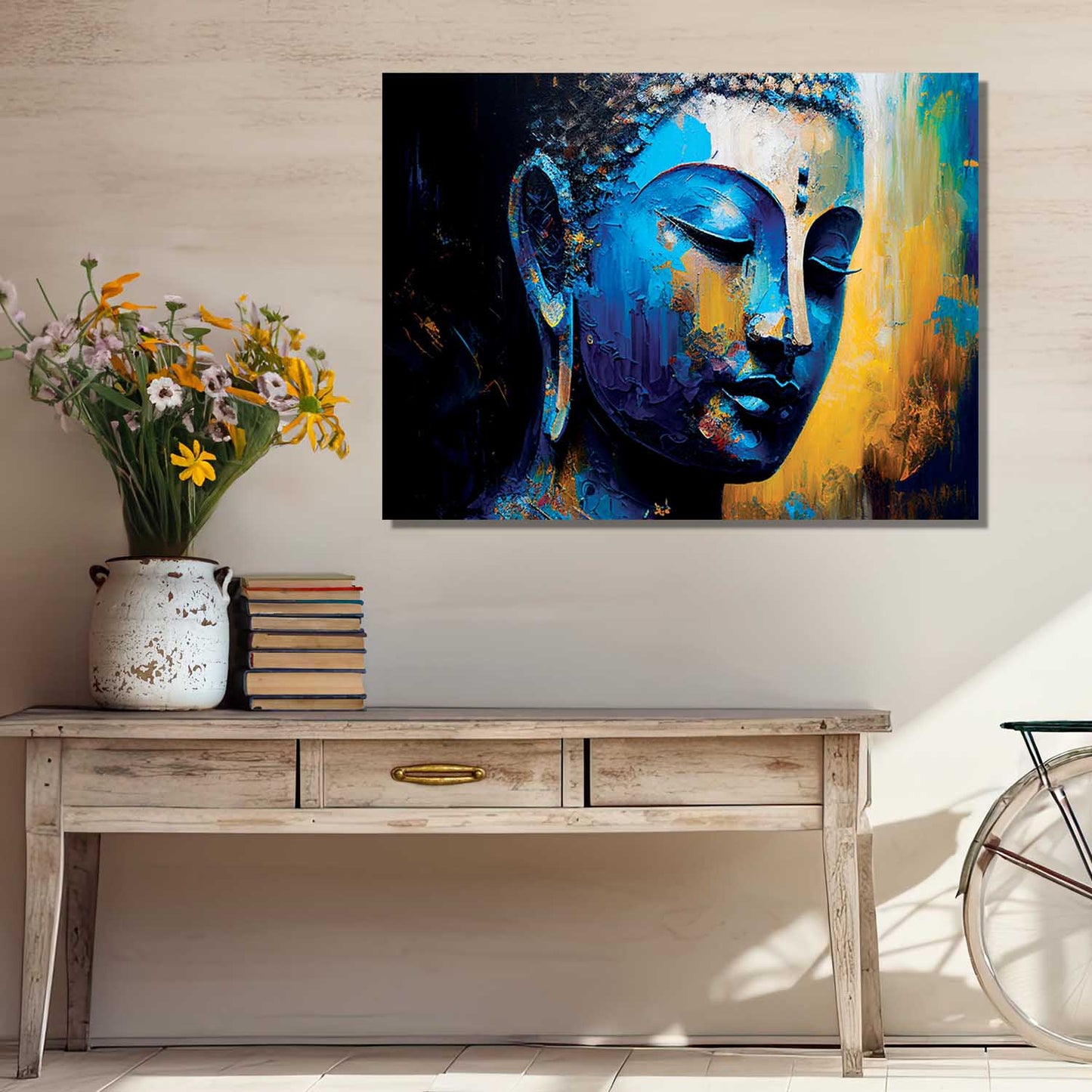 Buddha Art Canvas for Home and Office Wall Decor