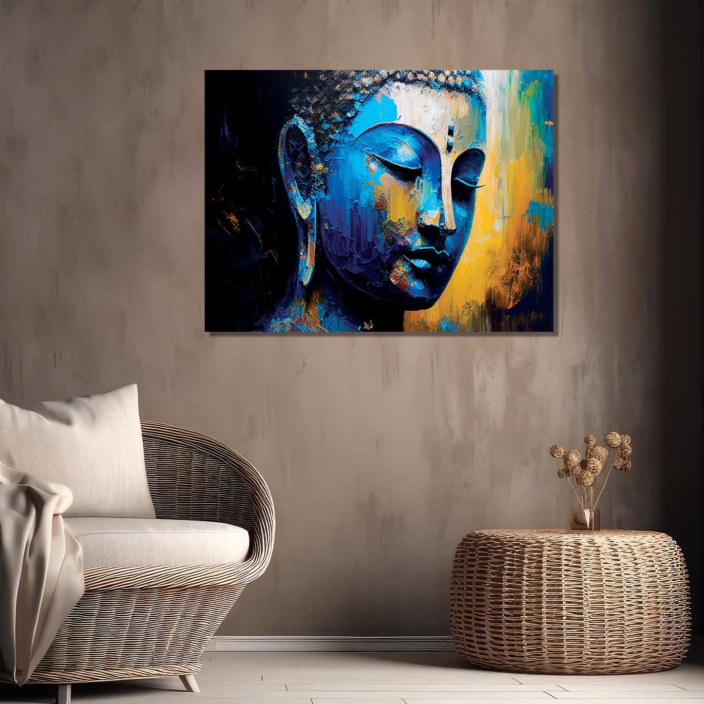 Buddha Art Canvas for Home and Office Wall Decor