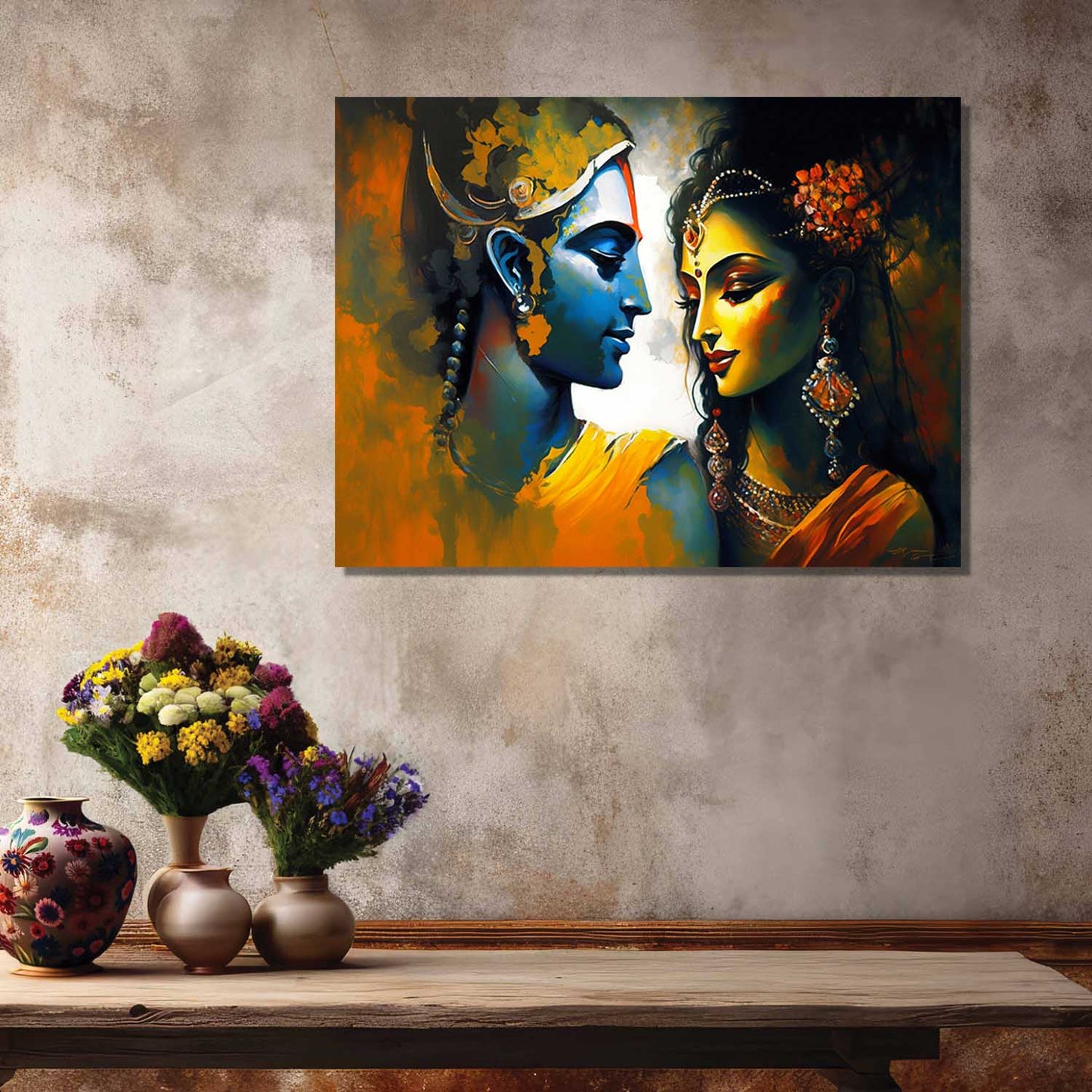 Radha Krishna Canvas Art for Home and Office Wall Decor