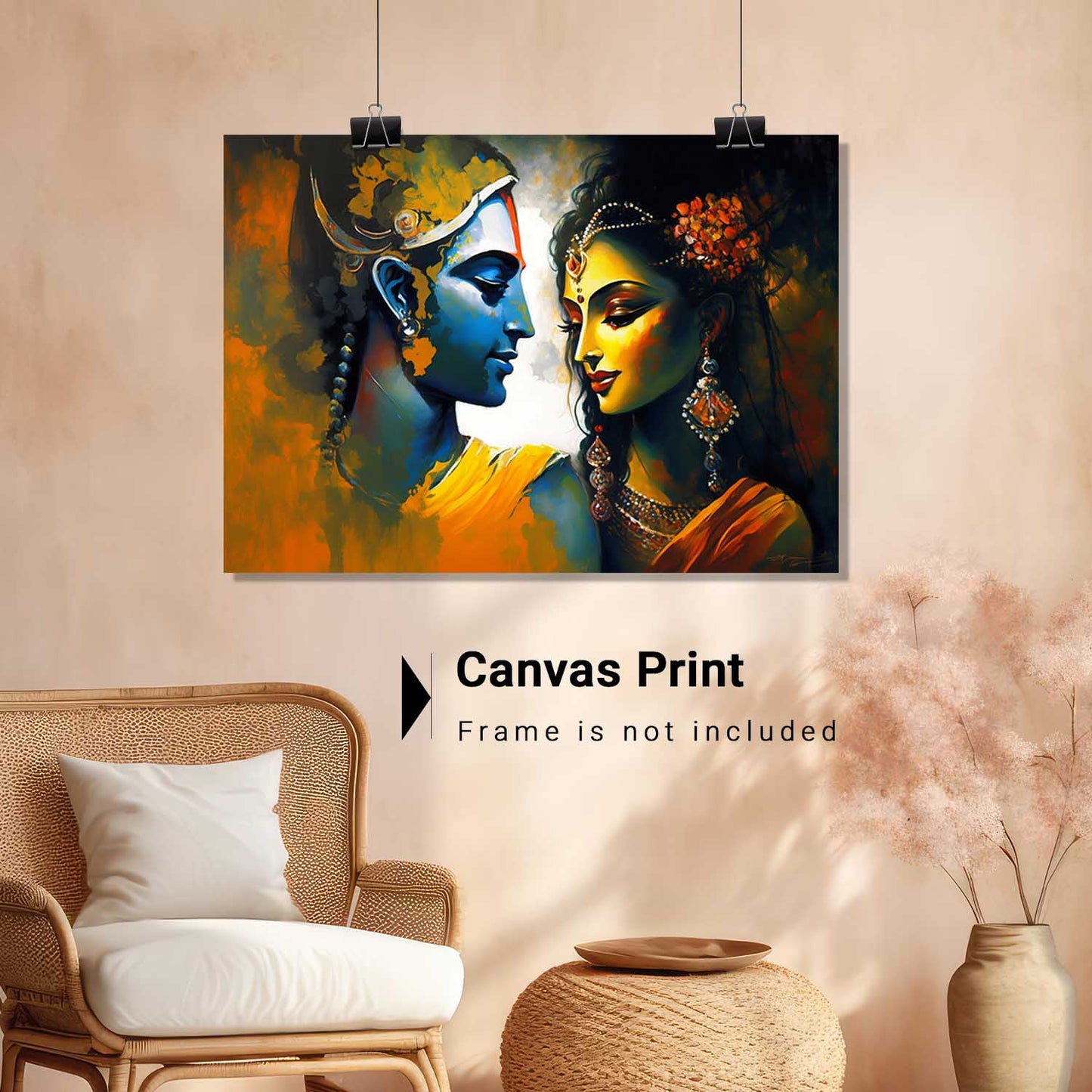 Radha Krishna Canvas Art for Home and Office Wall Decor