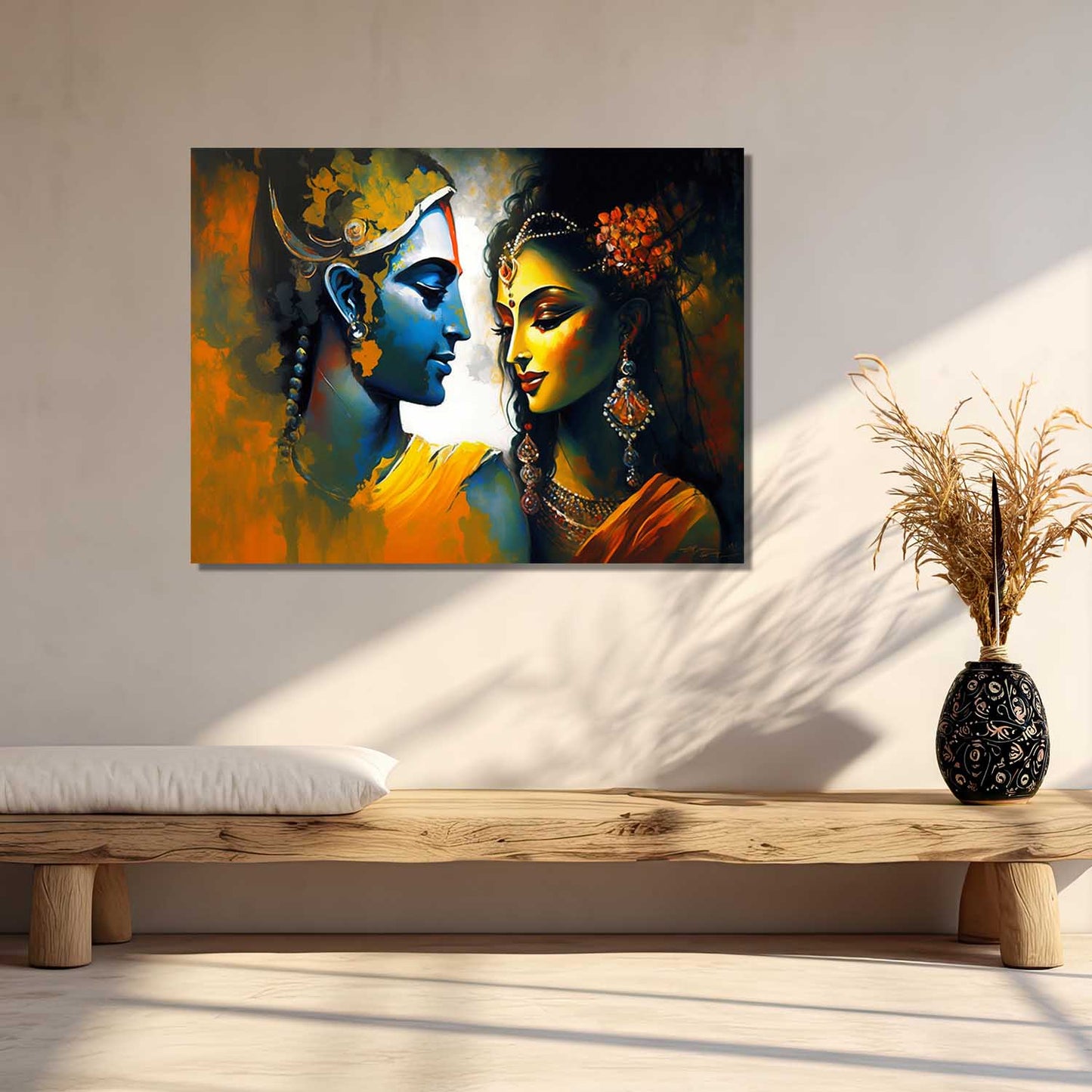 Radha Krishna Canvas Art for Home and Office Wall Decor