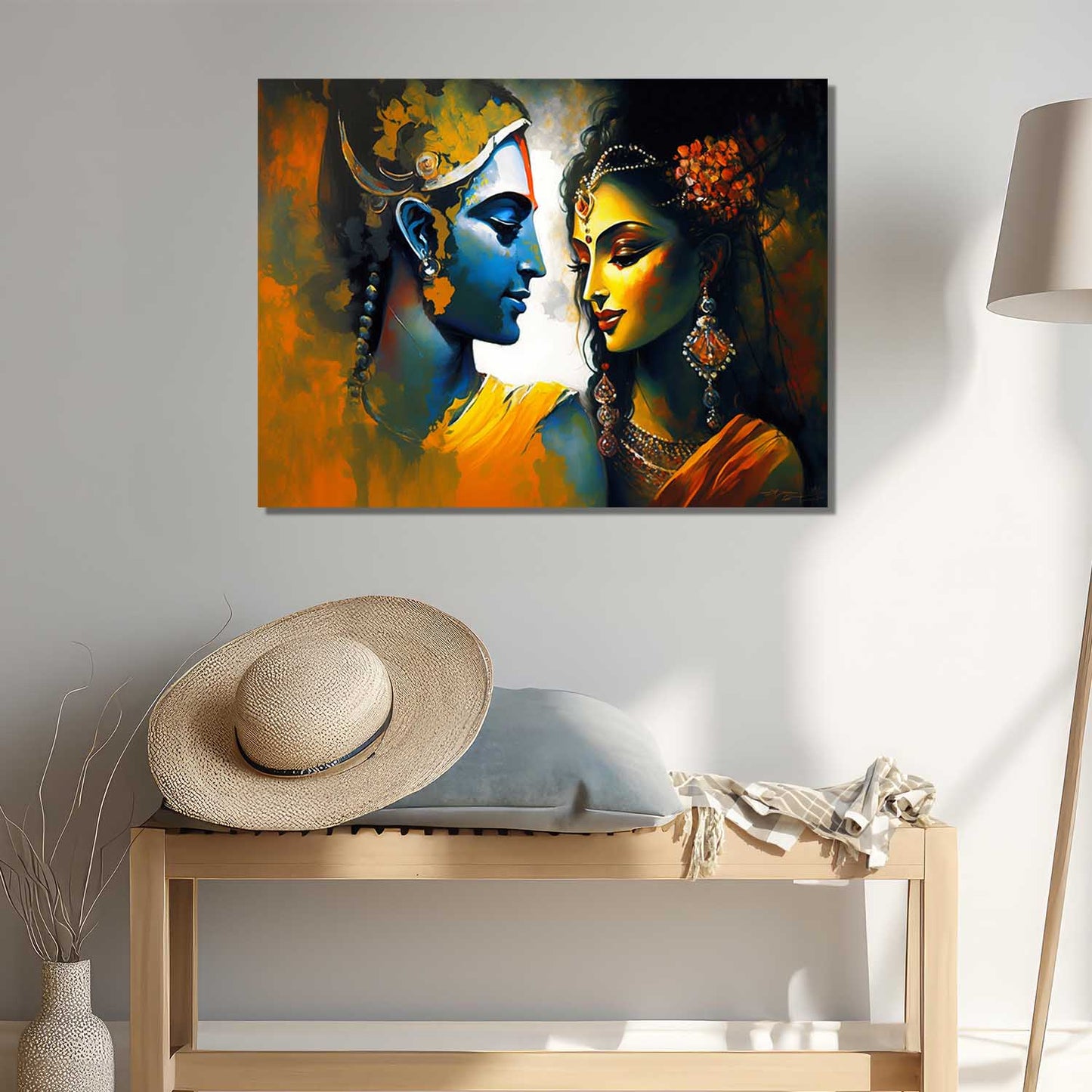 Radha Krishna Canvas Art for Home and Office Wall Decor