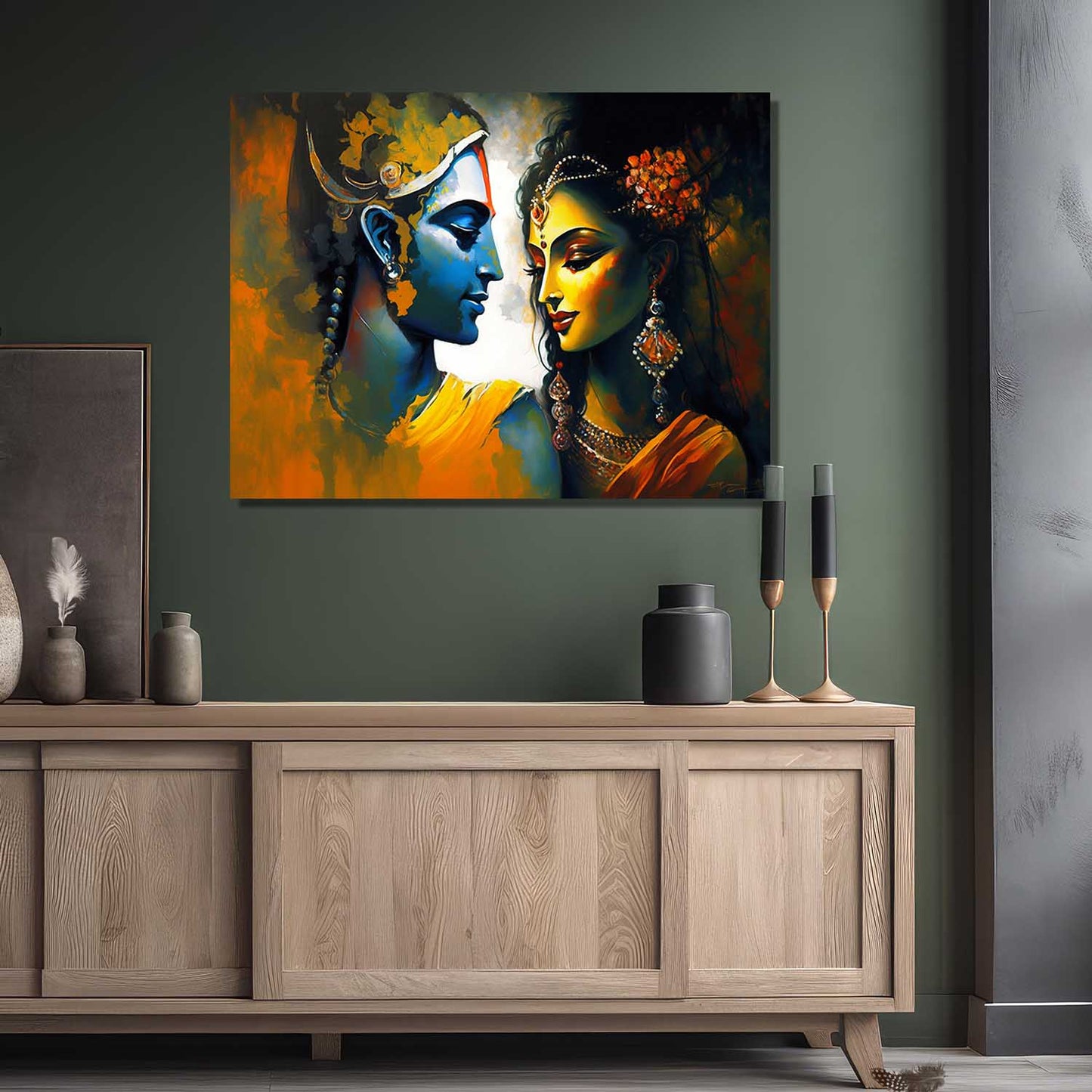 Radha Krishna Canvas Art for Home and Office Wall Decor