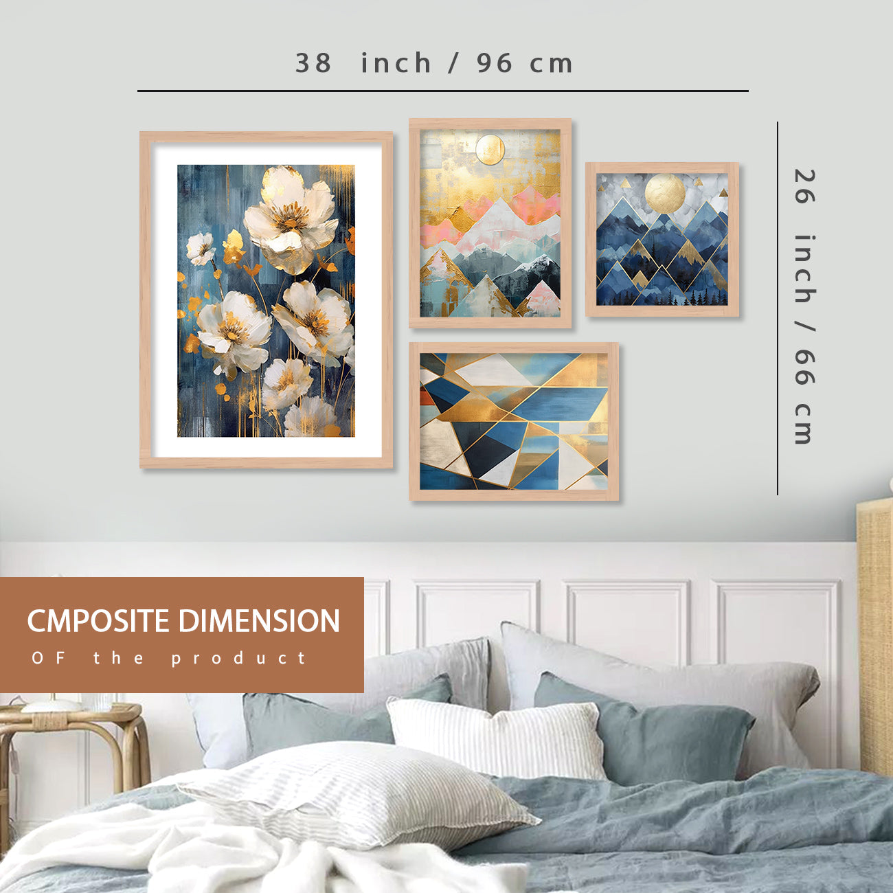 Beautiful Floral Framed Painting for Living Room Bedroom Decor