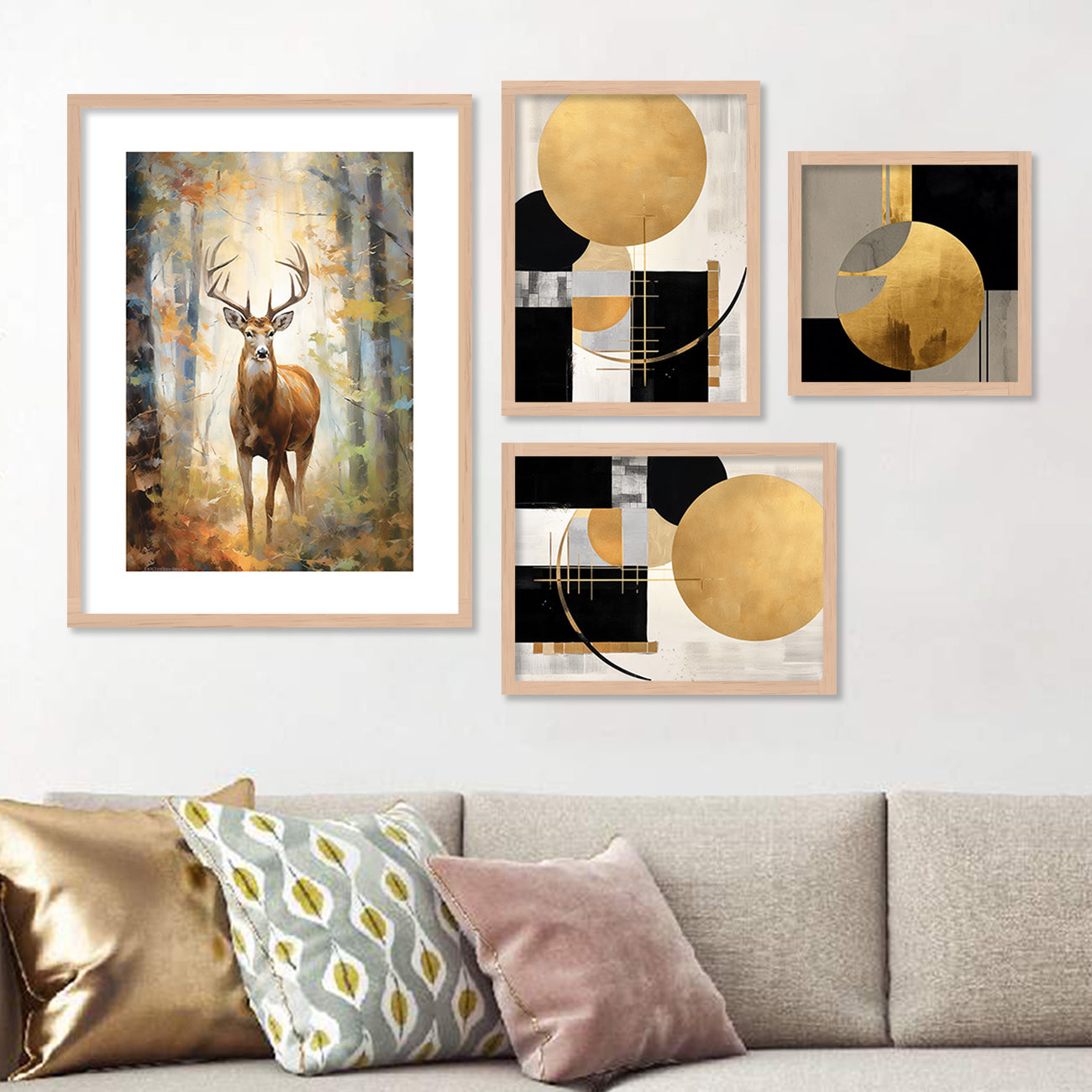 Aesthetic Modern Wall Decor Paintings with Frame for Home Decoration