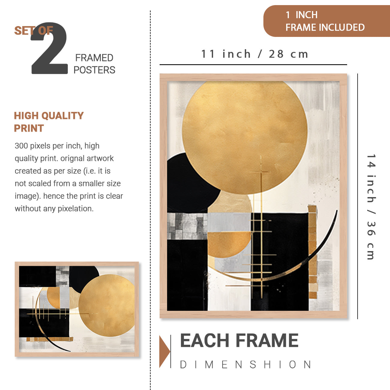 Aesthetic Modern Wall Decor Paintings with Frame for Home Decoration