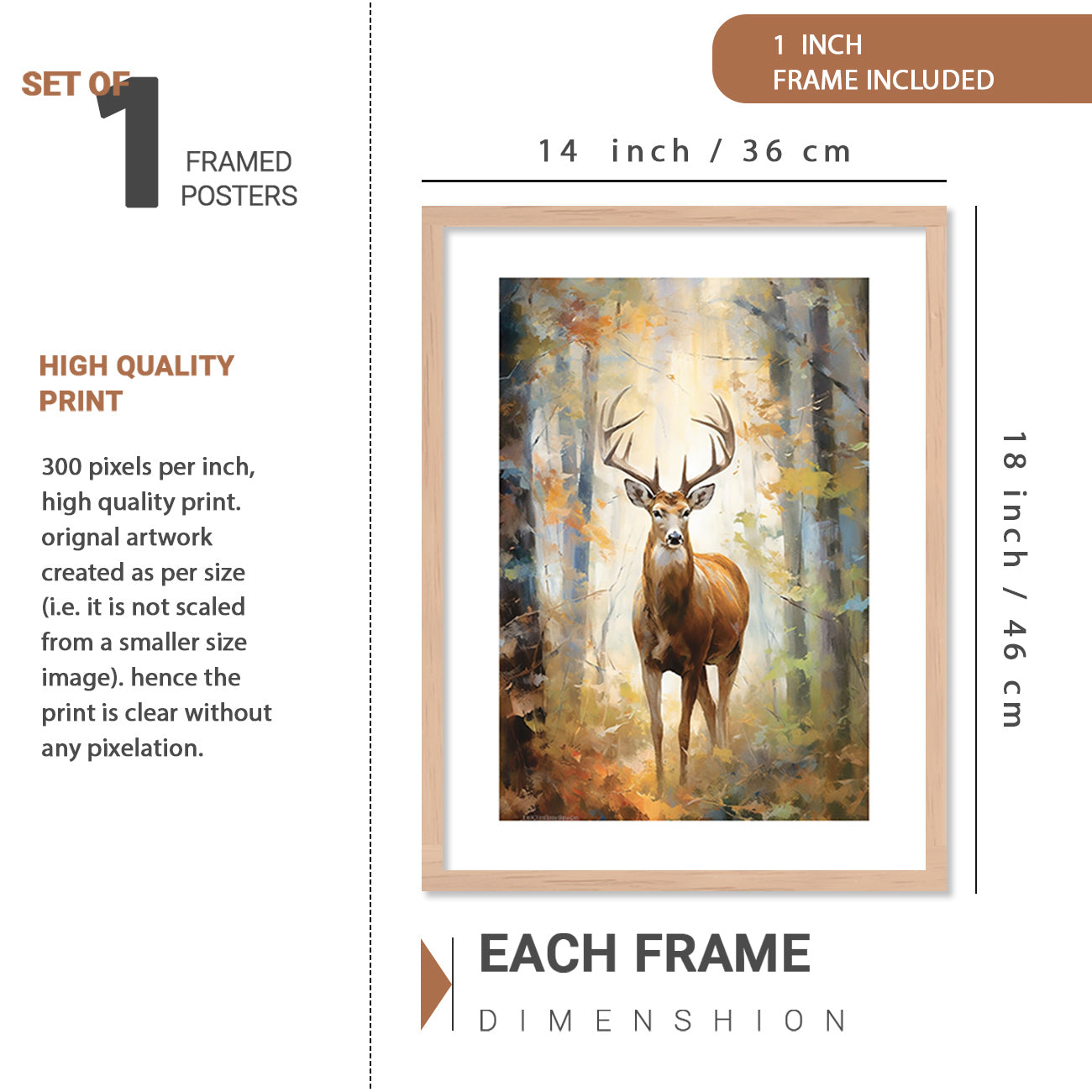 Aesthetic Modern Wall Decor Paintings with Frame for Home Decoration