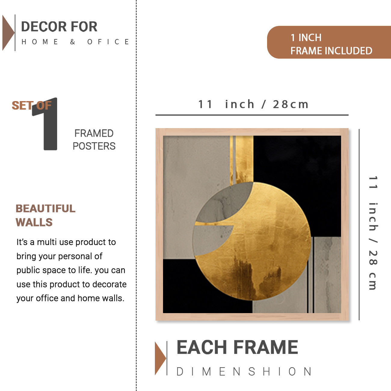 Aesthetic Modern Wall Decor Paintings with Frame for Home Decoration
