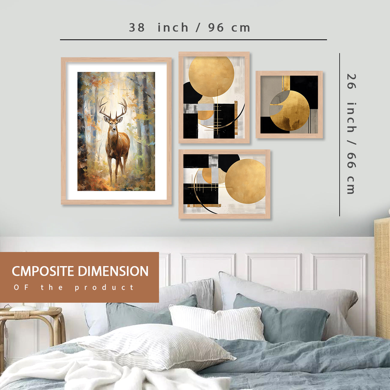 Aesthetic Modern Wall Decor Paintings with Frame for Home Decoration