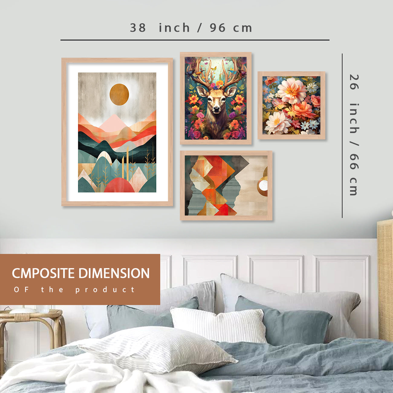 Floral Horse Art Painting for Home Wall Decoration