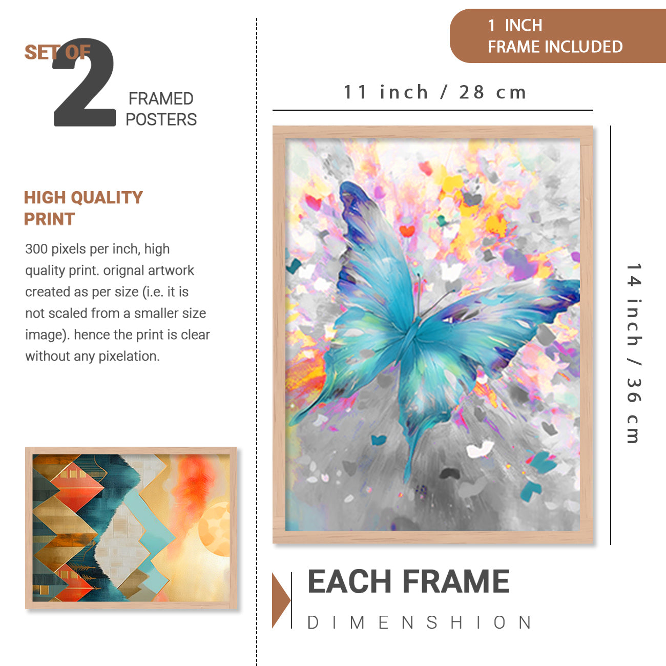 Modern Art Painting with Frame for Living Room Bedroom Office Wall Decor