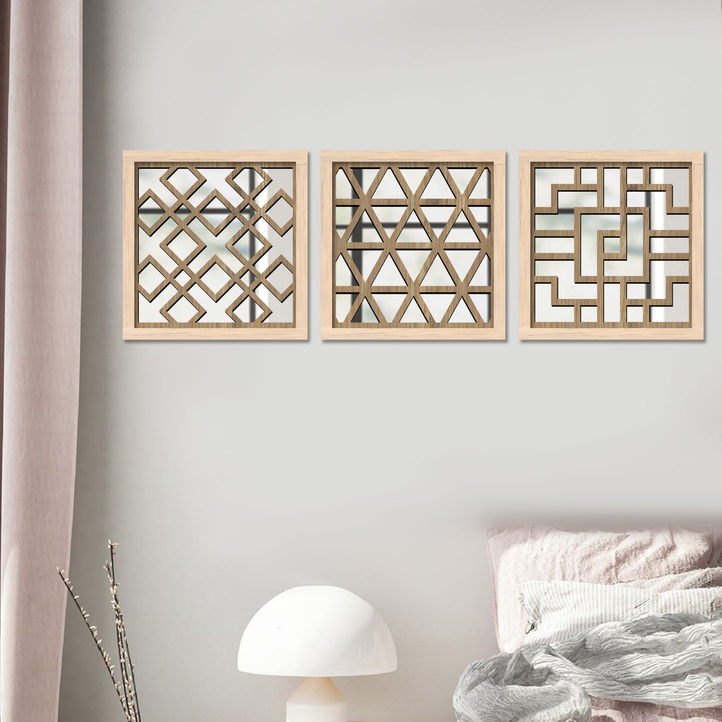 Decorative Mirror Wooden Wall Hanging for Home Decor - Wooden Jharokha Frames Mirror