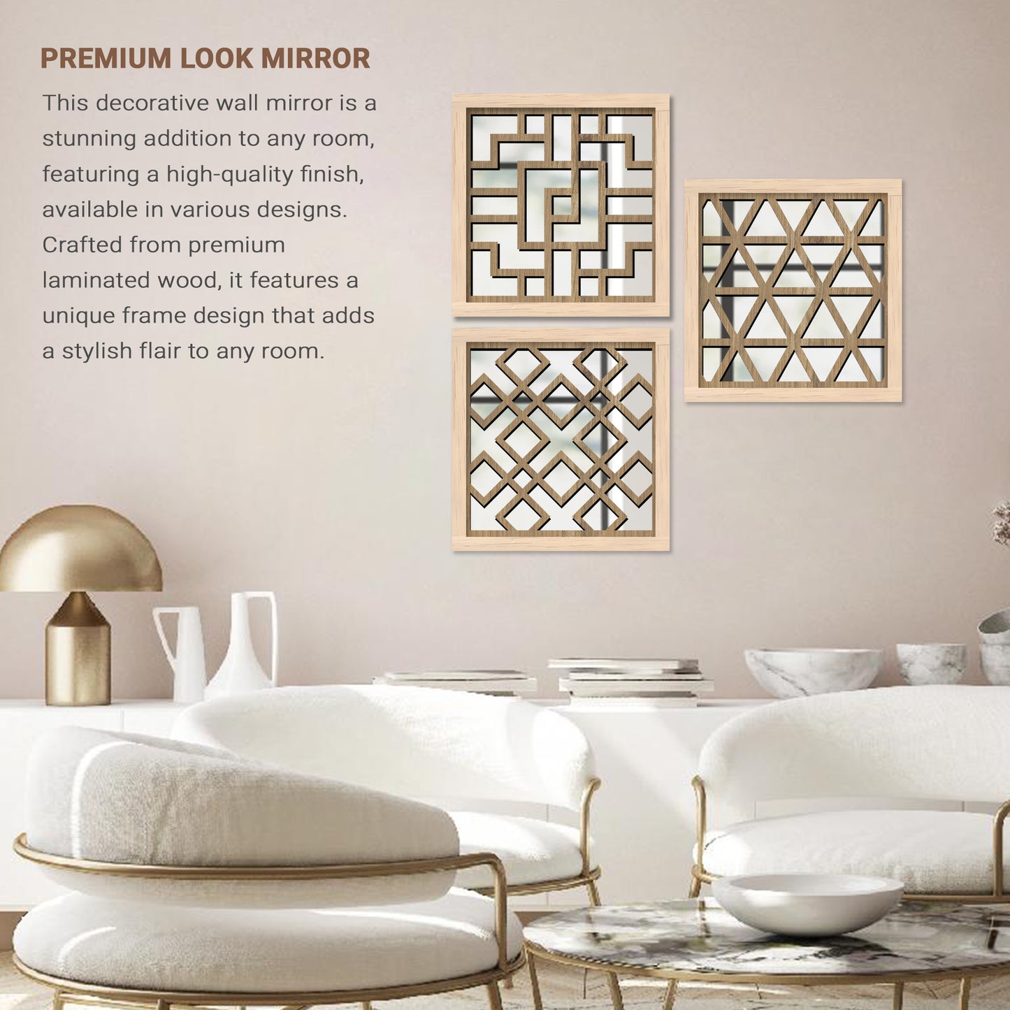 Decorative Mirror Wooden Wall Hanging for Home Decor - Wooden Jharokha Frames Mirror