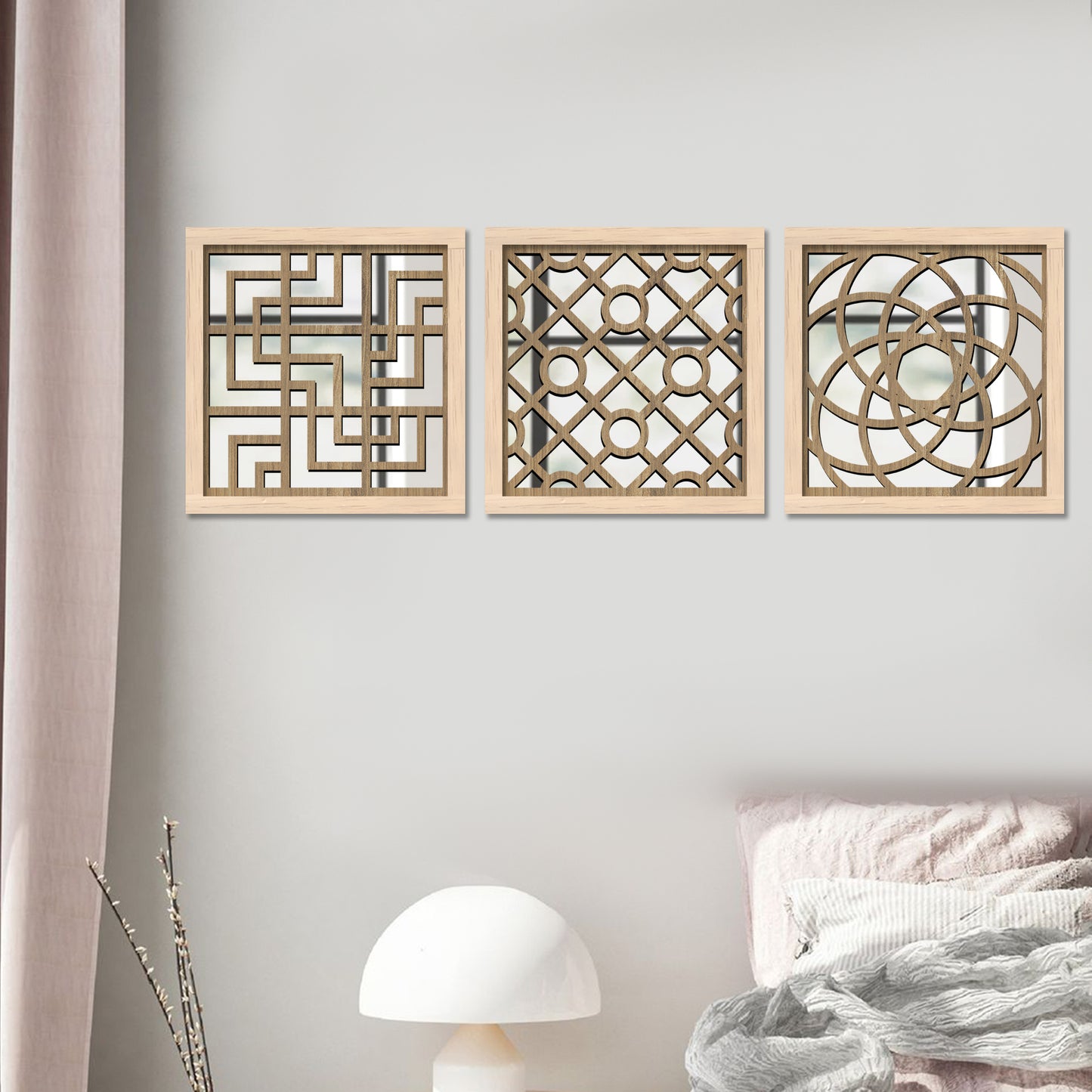 Decorative Mirror Wooden Wall Hanging for Home Decor - Wooden Jharokha Frames Mirror