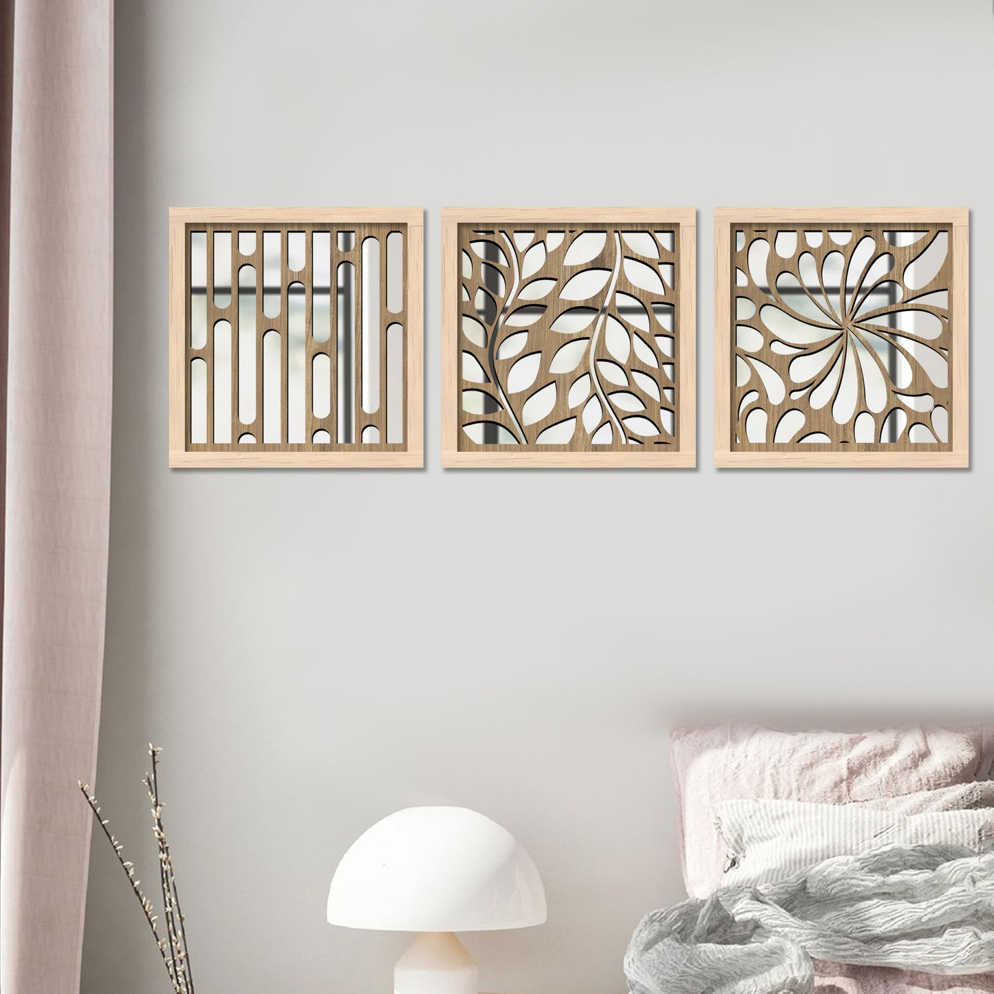 Decorative Mirror Wooden Wall Hanging for Home Decor - Wooden Jharokha Frames Mirror