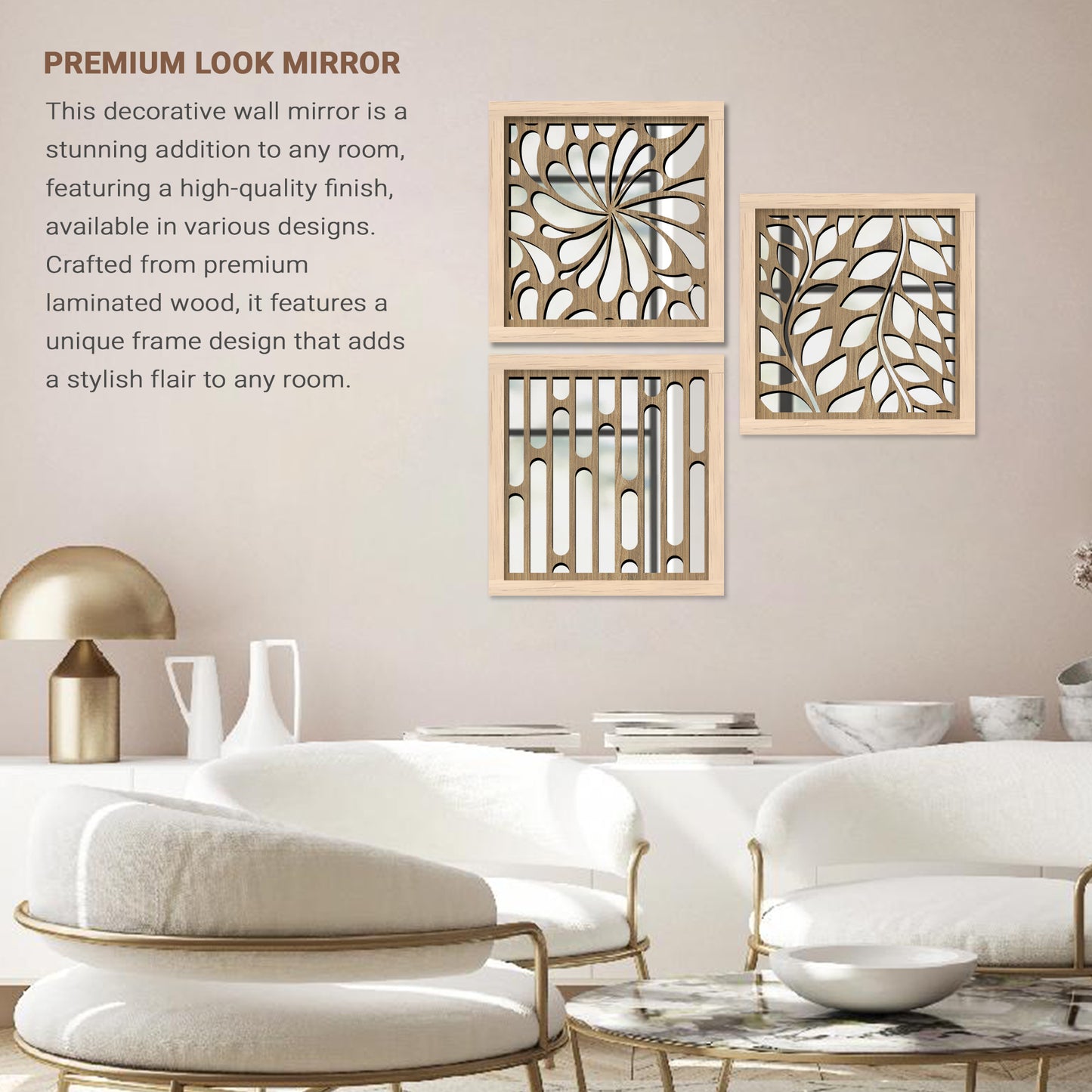 Decorative Mirror Wooden Wall Hanging for Home Decor - Wooden Jharokha Frames Mirror