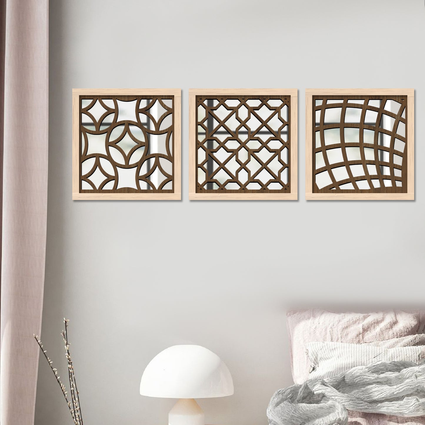 Decorative Mirror Wooden Wall Hanging for Home Decor - Wooden Jharokha Frames Mirror