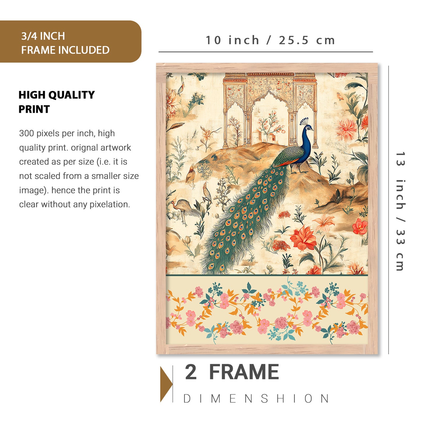 Traditional Indian Art with Frame for Home and Office Wall Decor
